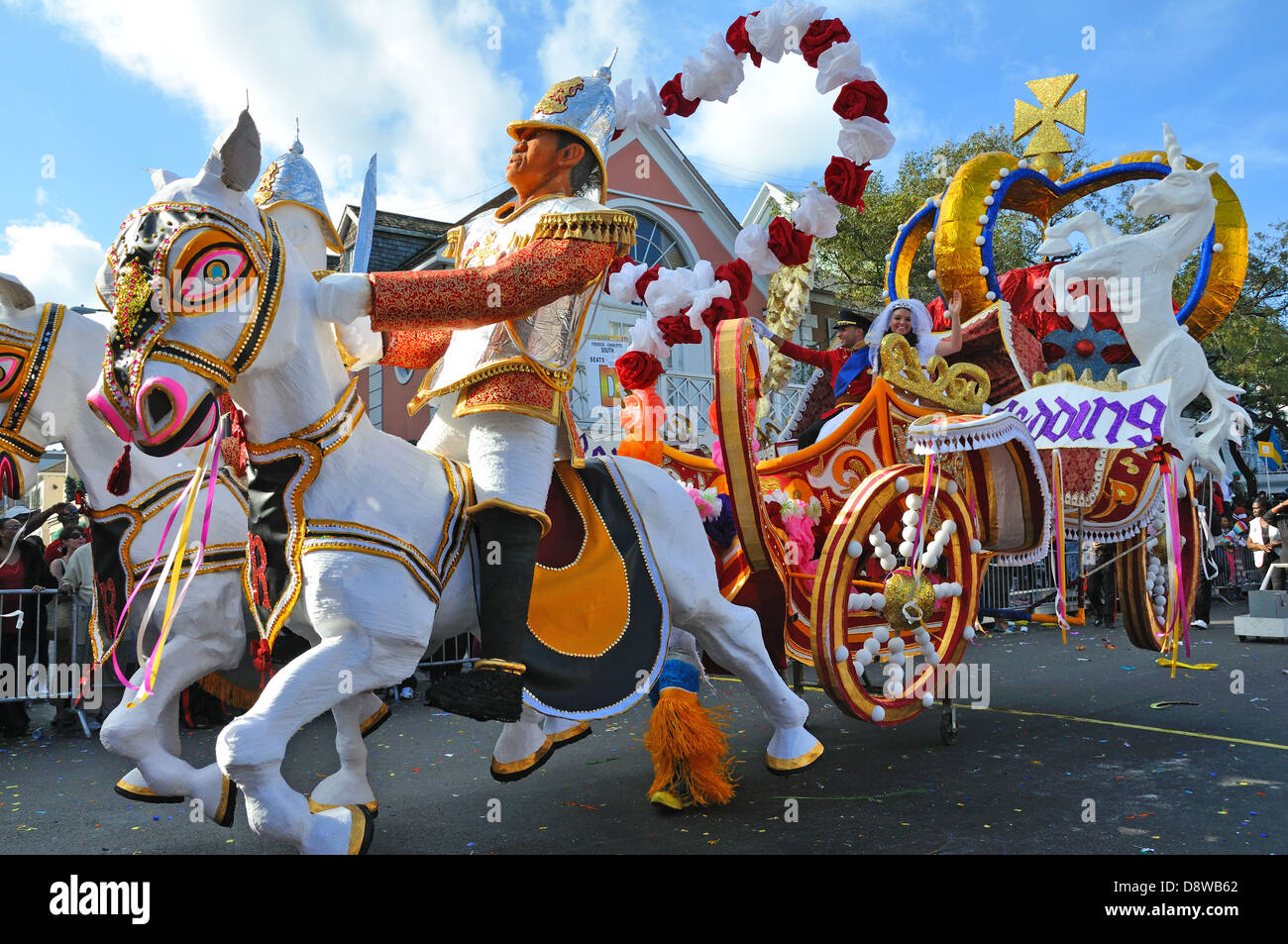 Junkanoo Parade during the New Year's carnival in Nassau, Bahamas Stock Photo