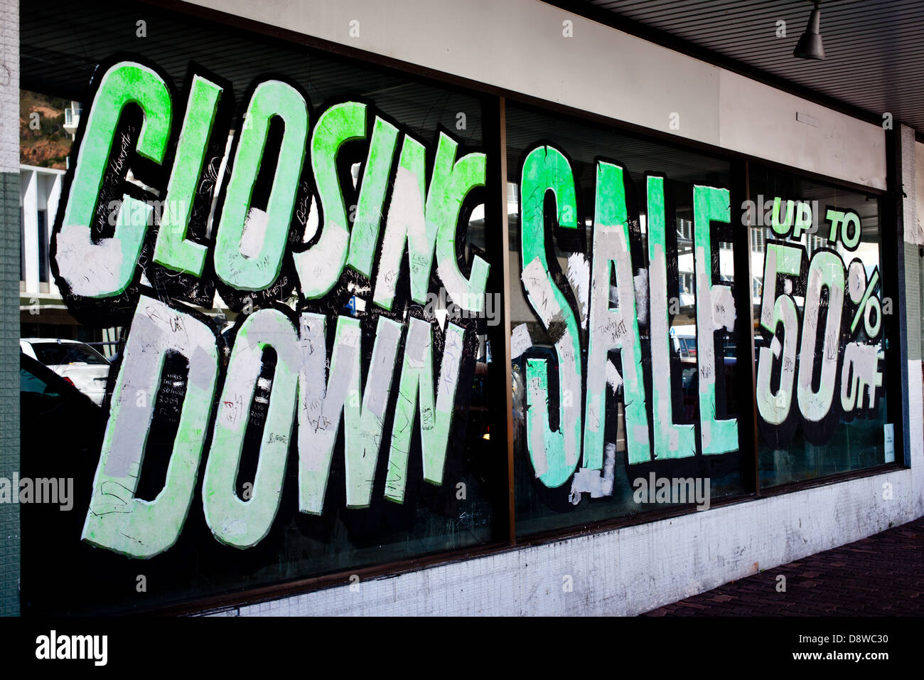 Closing Down Sign Stock Photo