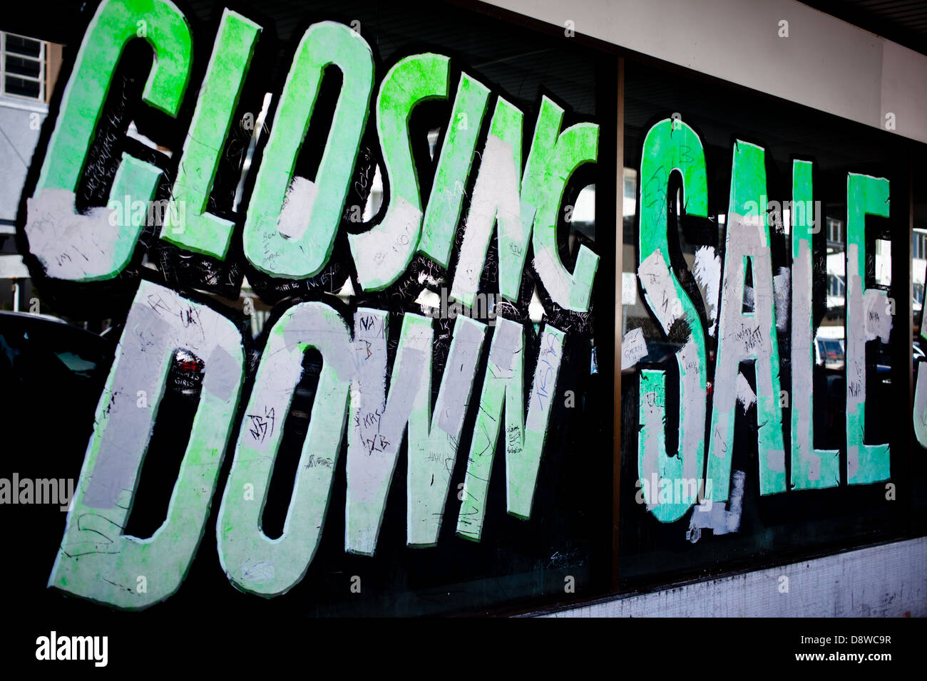 Closing Down Sign Stock Photo