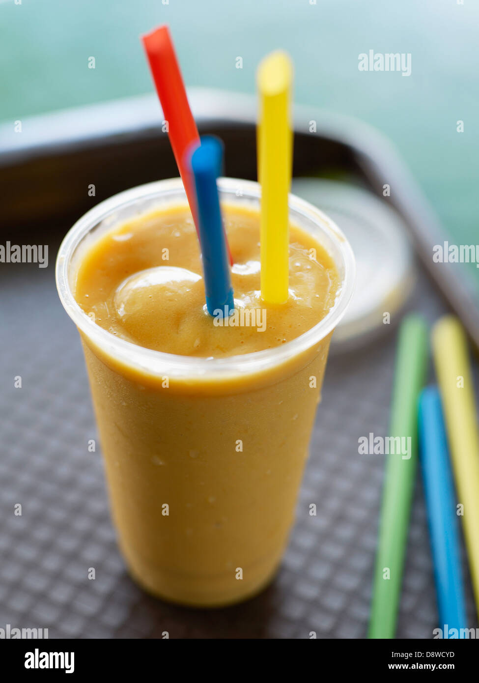 Mango and soya milk shake Stock Photo