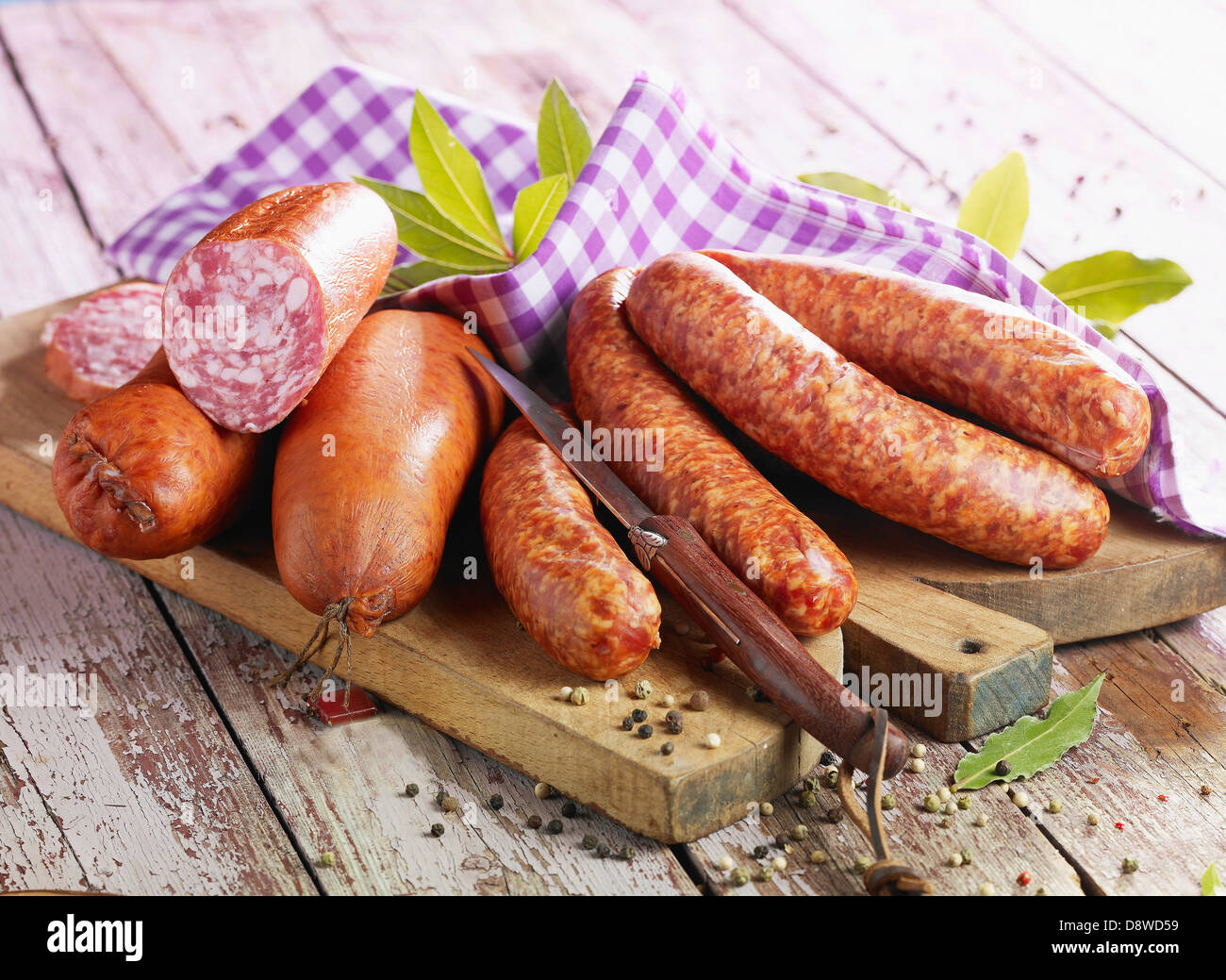 Morteau and Montbéliard sausages Stock Photo
