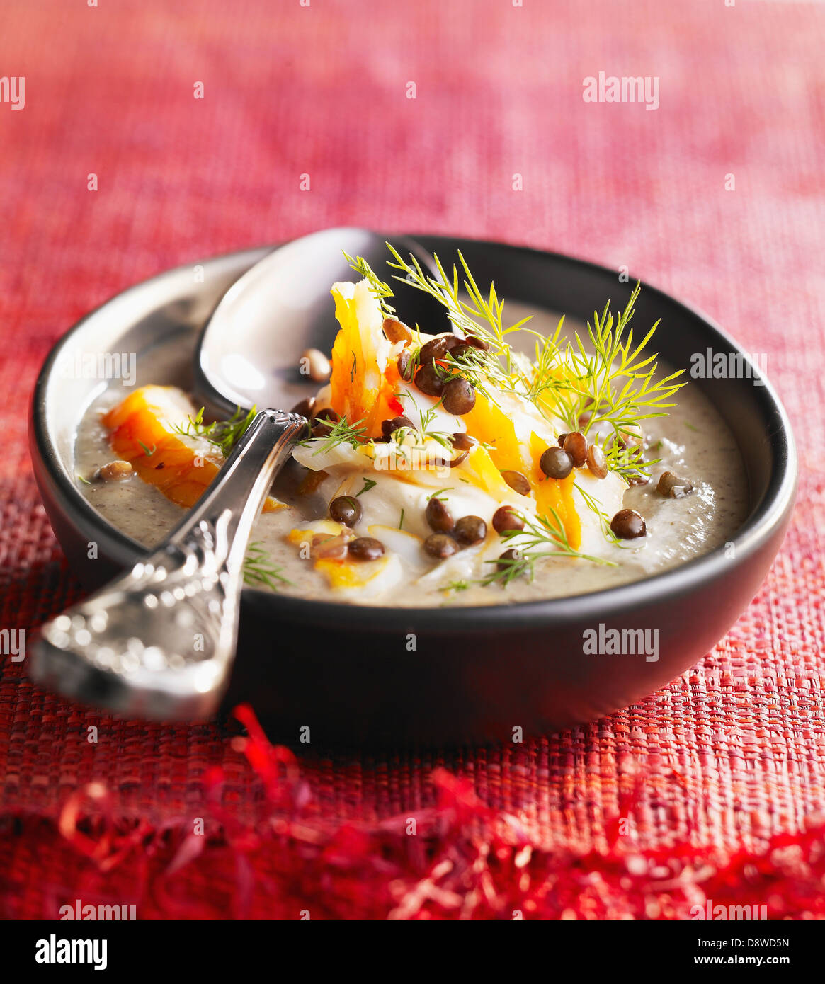 Lentil and haddock soup Stock Photo Alamy
