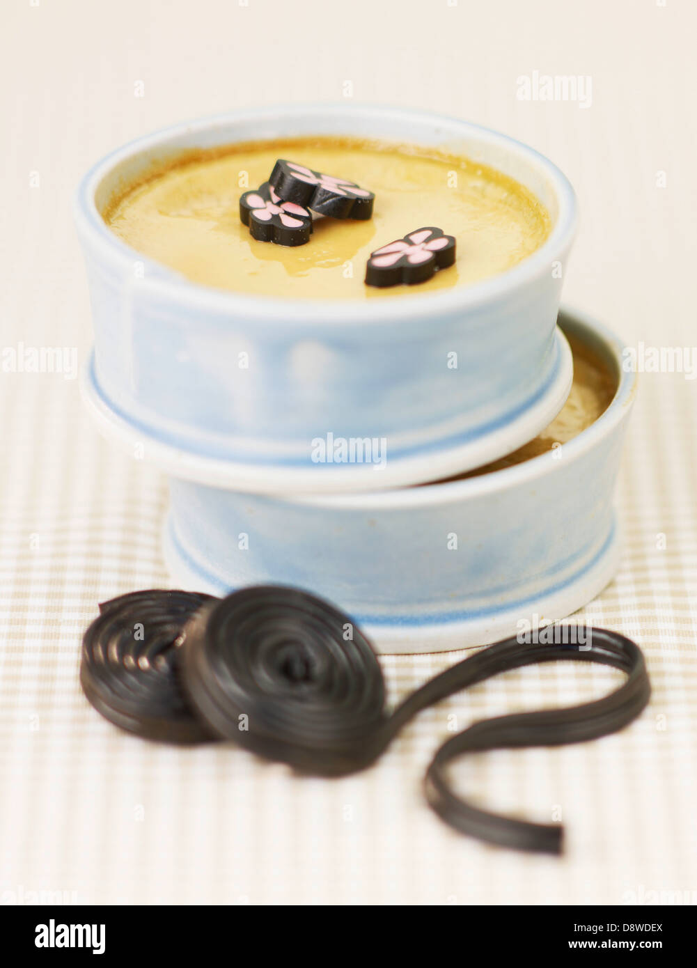 Licorice cream dessert Stock Photo Alamy