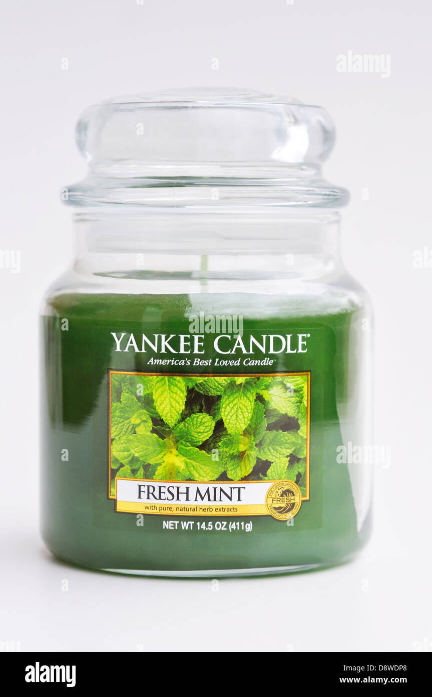Mint Yankee candle Stock Photo