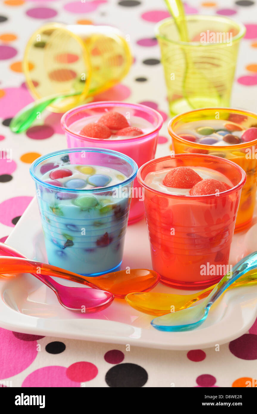 Candy yoghurts Stock Photo