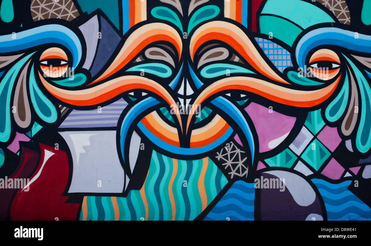 Colourful Graffiti Mural Stock Photo