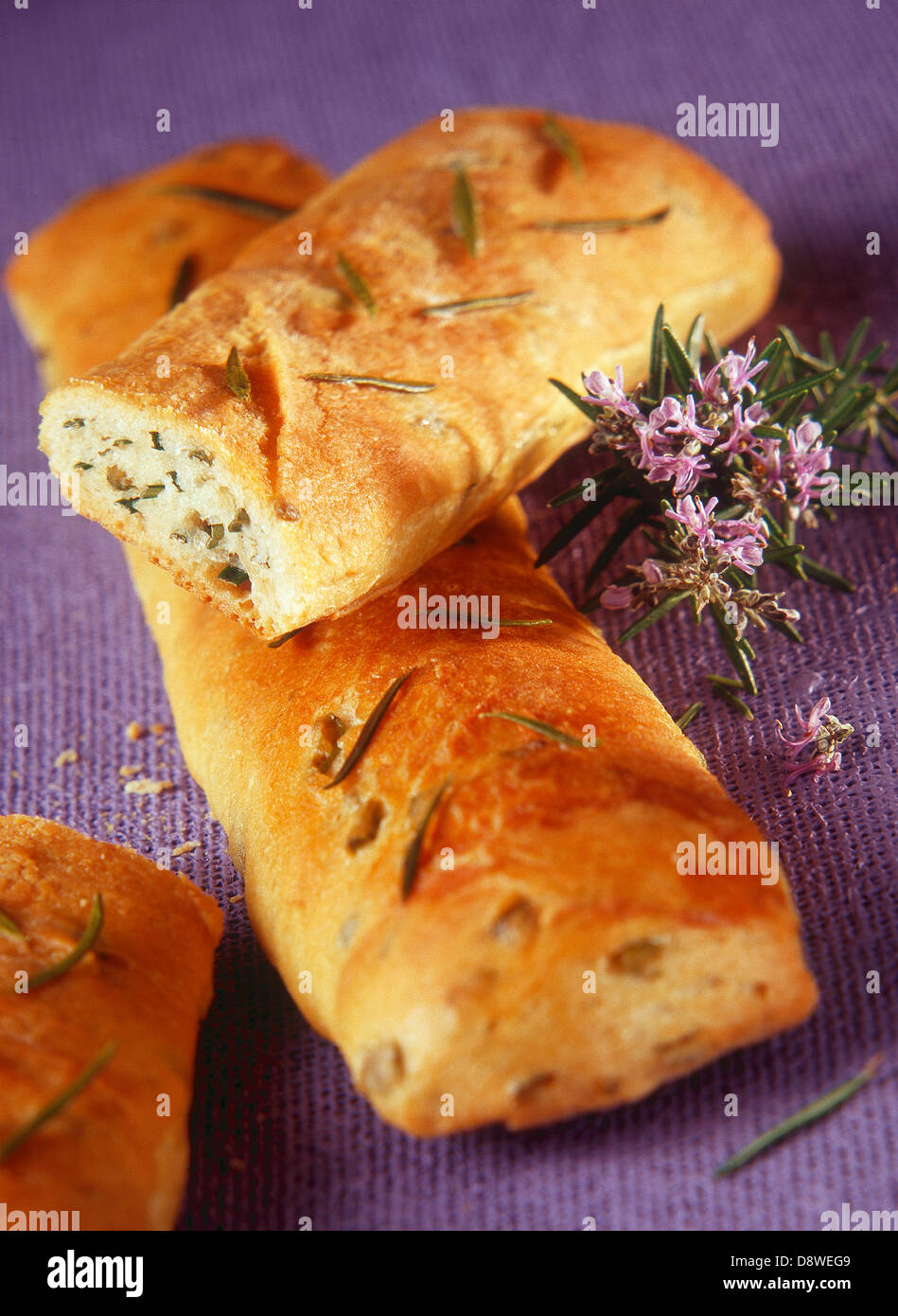 Rosemary bread loaves Stock Photo Alamy