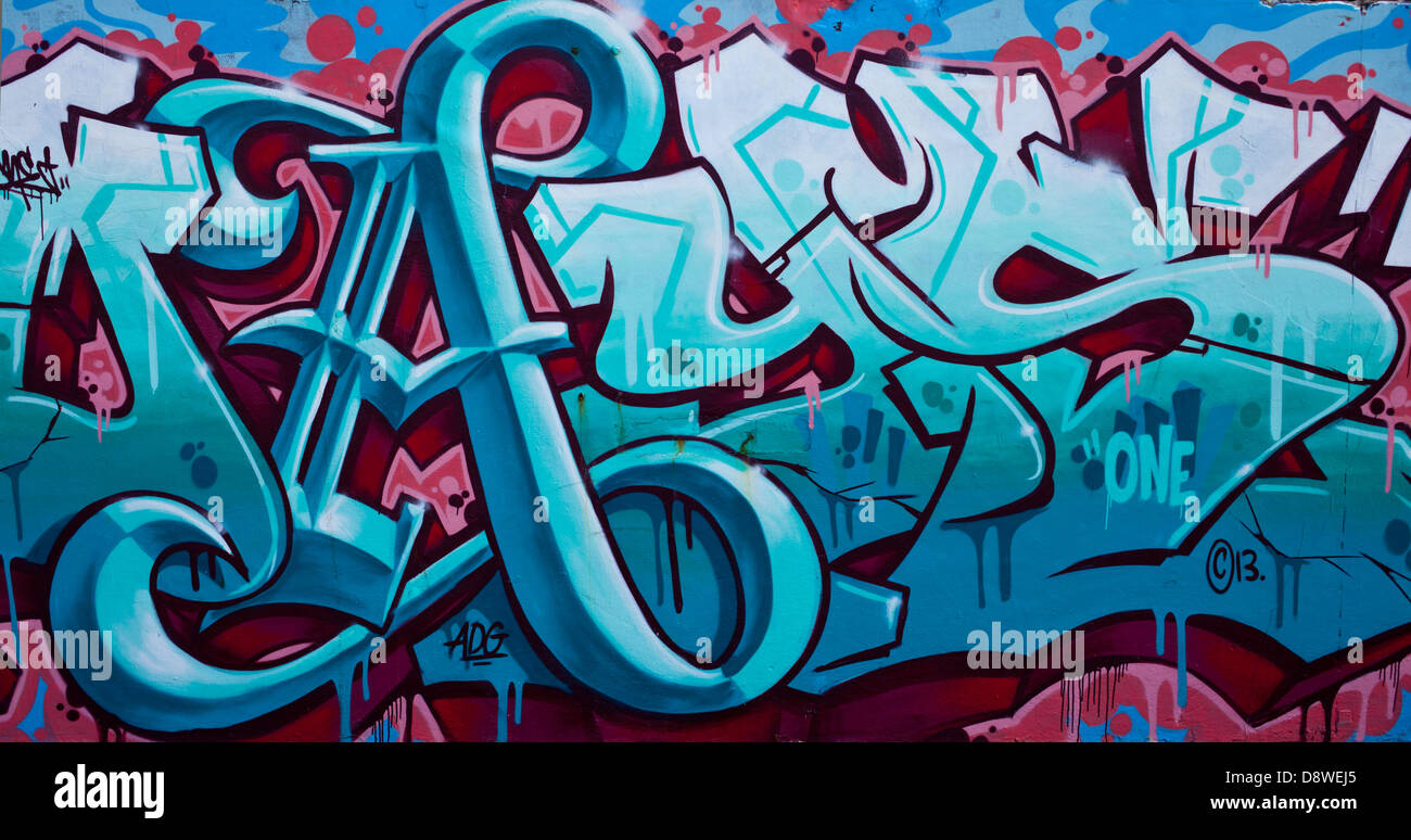 Colourful Graffiti Mural Stock Photo