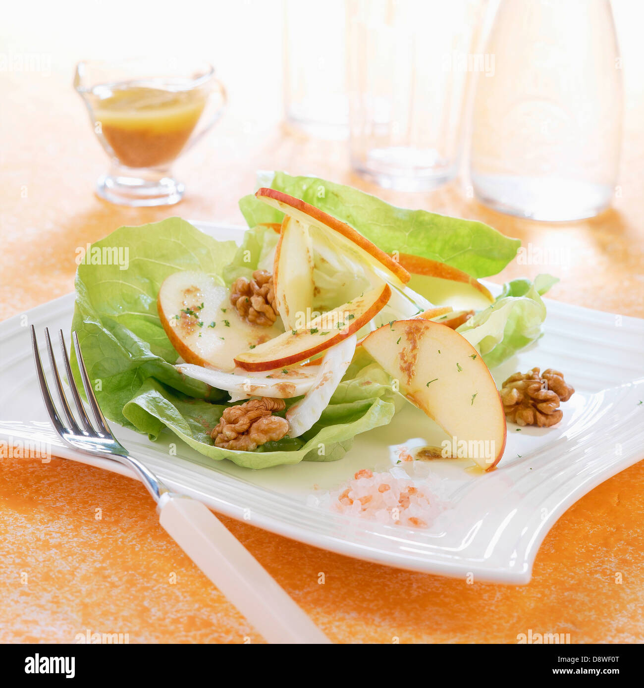 Lettuce,fennel,apple and walnut salad Stock Photo Alamy