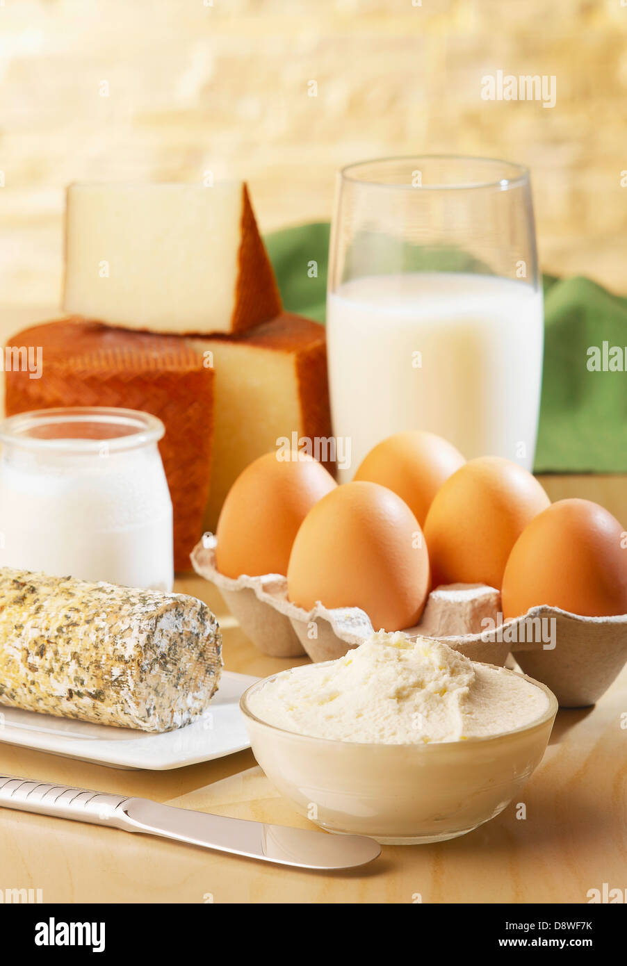 Dairy product composition Stock Photo