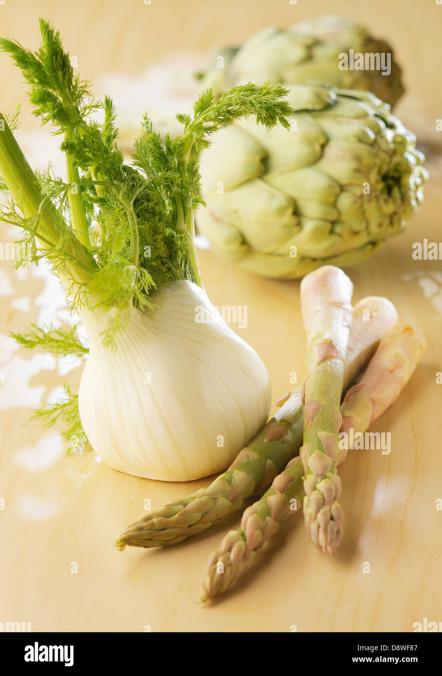 Artichokes,asparagus and fennel Stock Photo Alamy