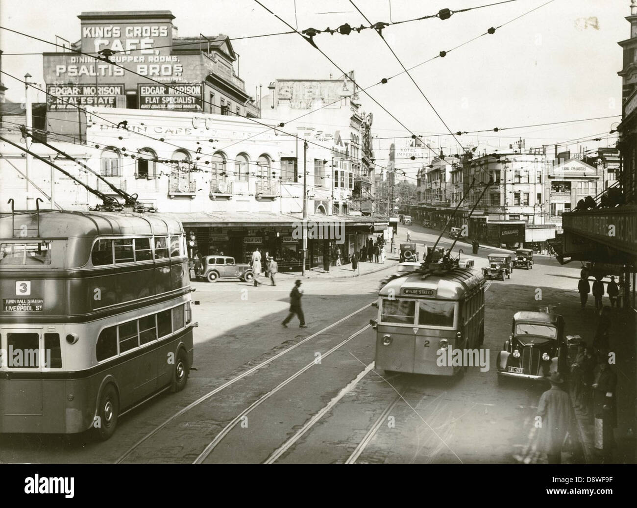 First trip of the Trolley Buses Stock Photo