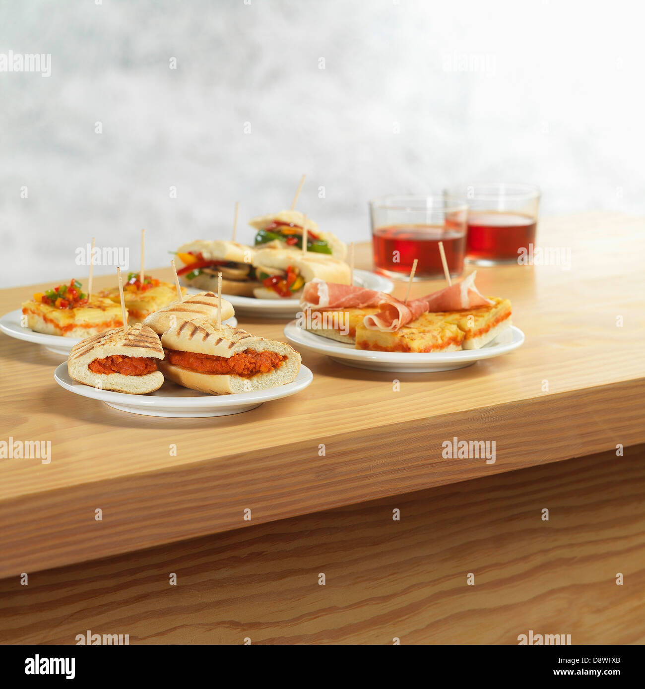 Assorted appetizers for the aperitif Stock Photo