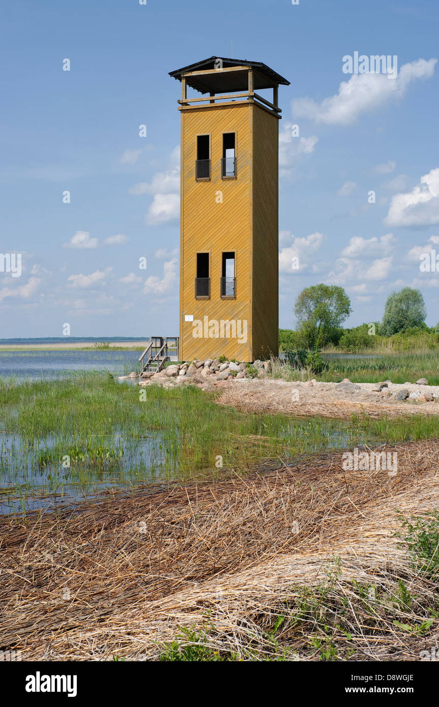 Joesuu Bird Watching Tower Near Lake Võrtsjärv Visitor Center, Viljandi County, Estonia, EU Stock Photo