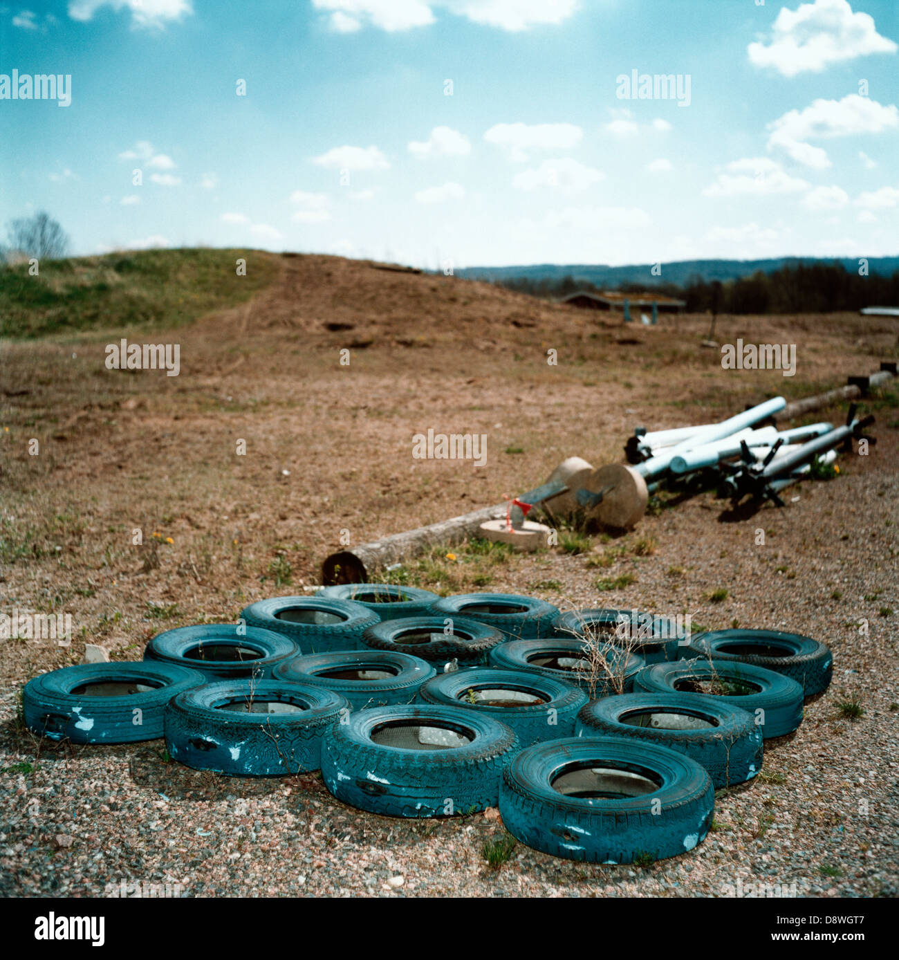 Car Tires in an Assault Course Stock Photo - Alamy