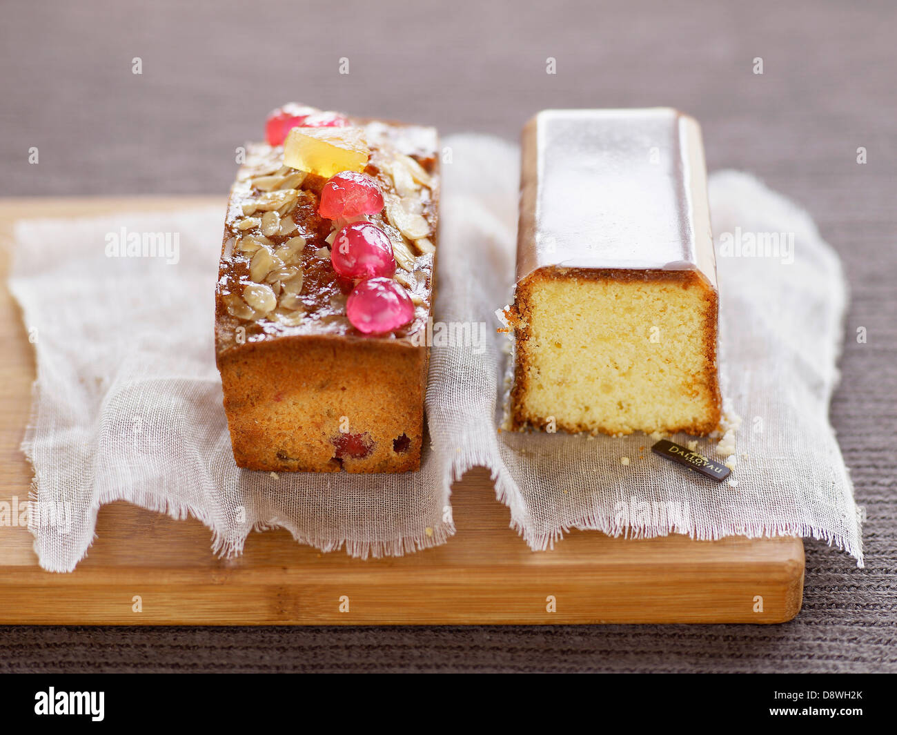 Fruit cake and lemon cake Stock Photo