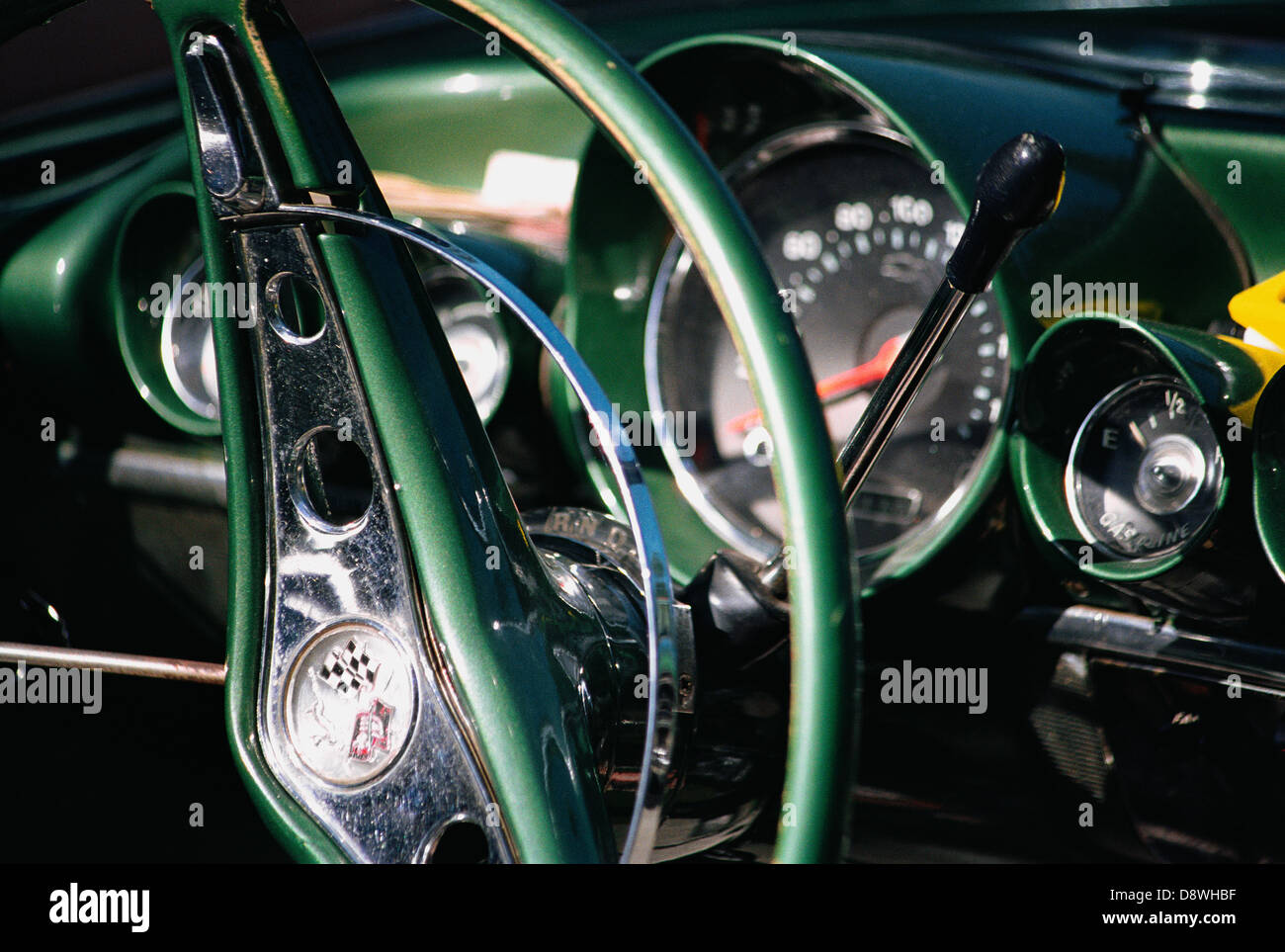 Interior of a vintage car, closeup Stock Photo Alamy