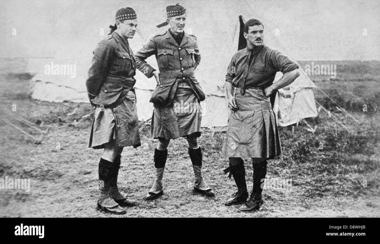 First World War photograph of Scottish soldiers in the Canadian army Stock Photo