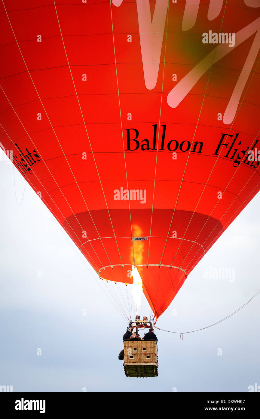 Flight in a hot air balloon over South Lanarkshire in Scotland Stock Photo Alamy