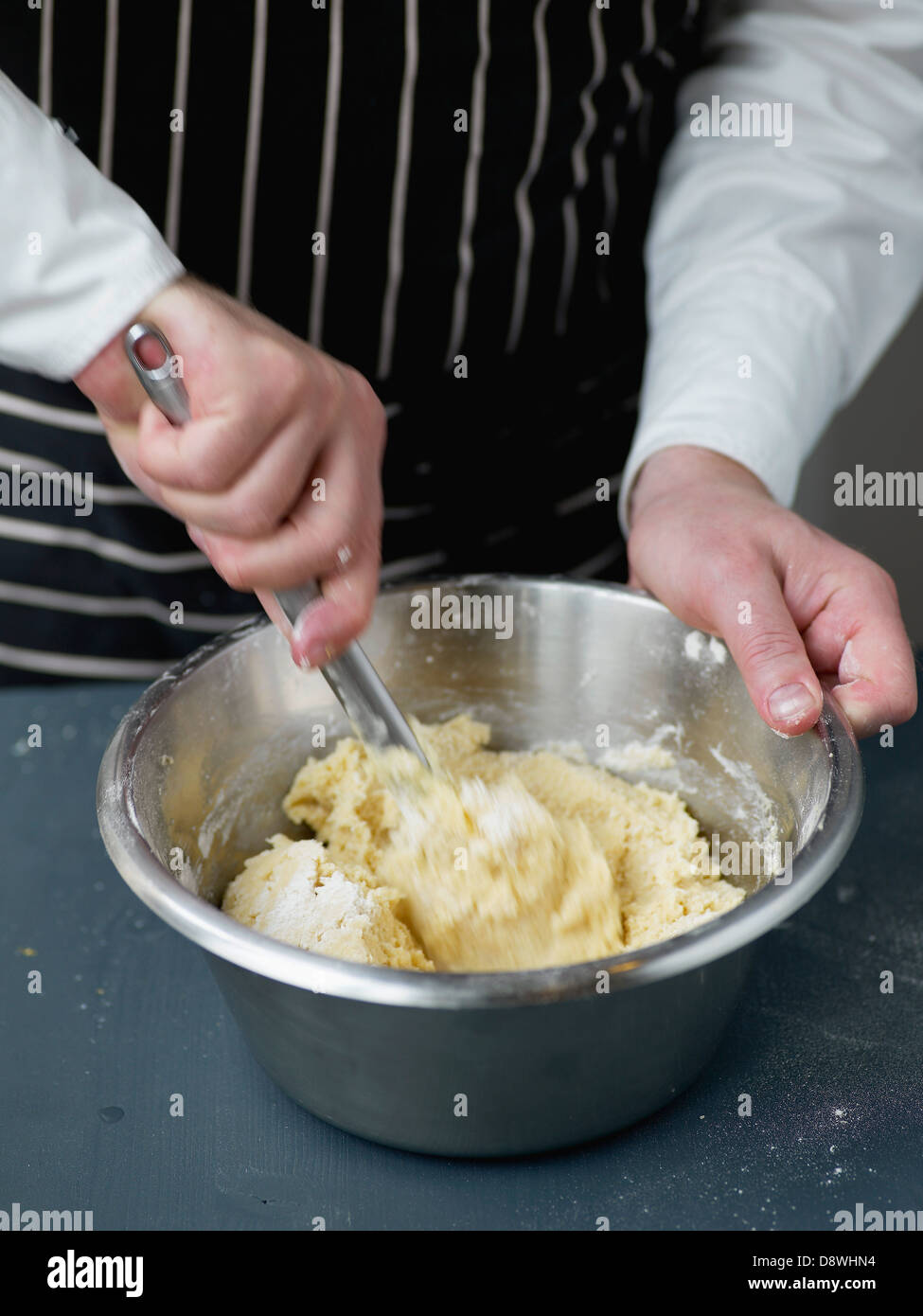 Mixing all the ingredients together to obtain a smooth paste Stock