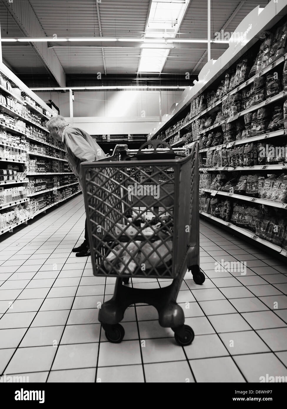 Michel Guérard in a supermarket Stock Photo