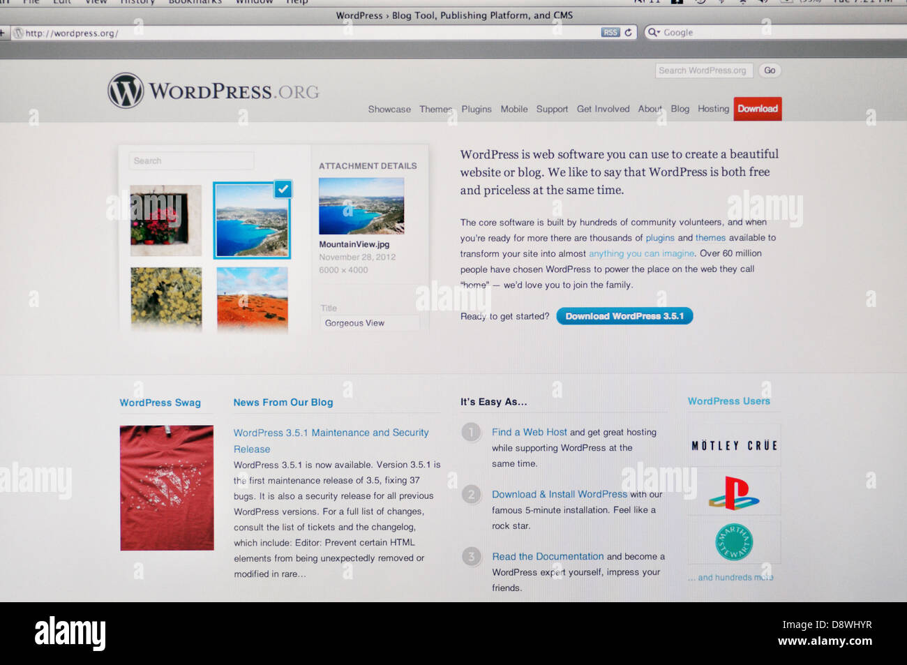 Wordpress blogging website Stock Photo
