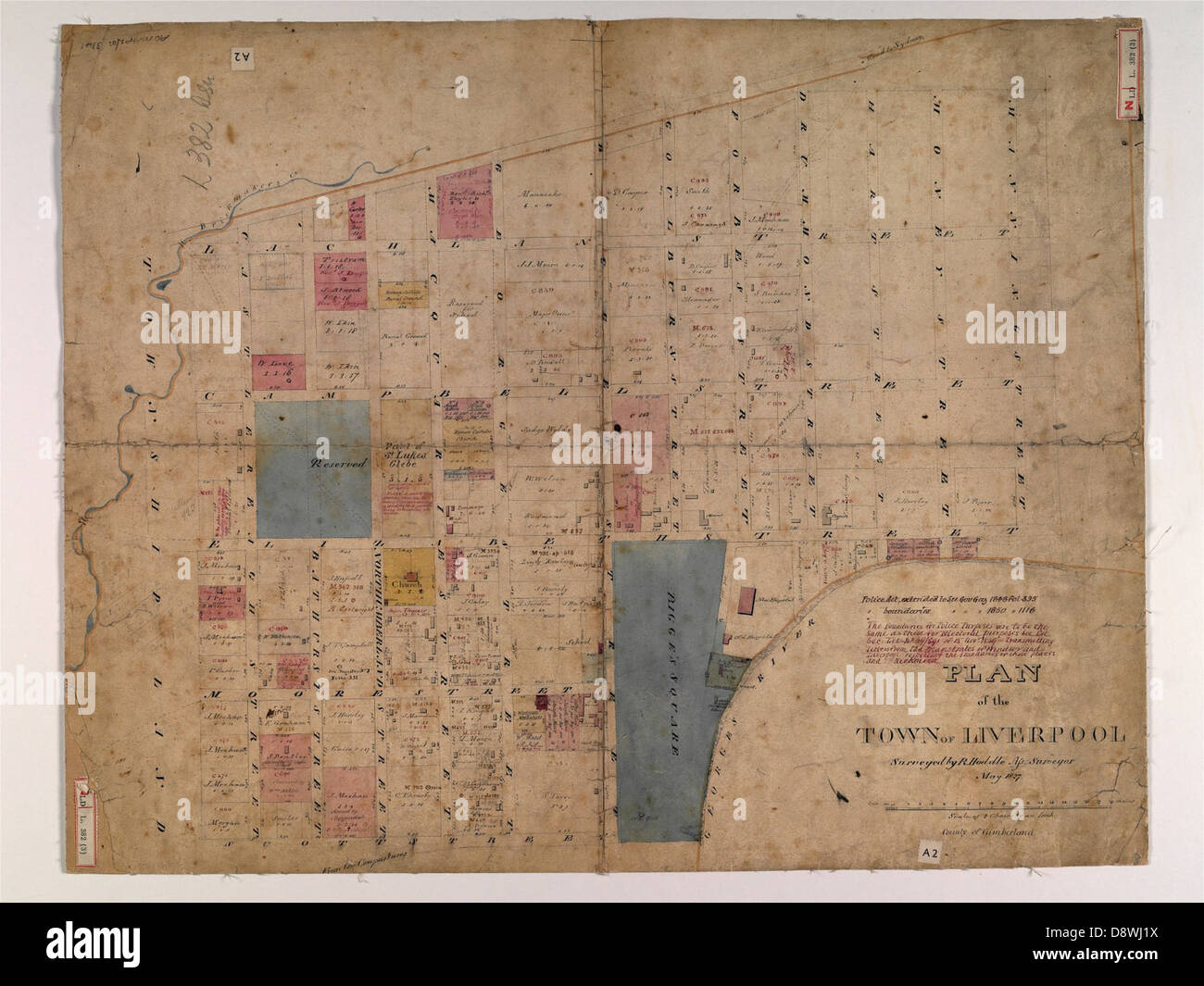 Plan of the town of Liverpool, 1839 Stock Photo Alamy