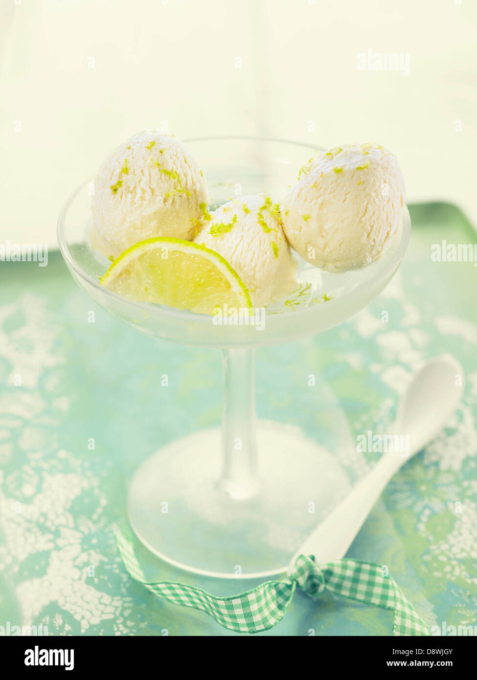 Lime ice cream Stock Photo