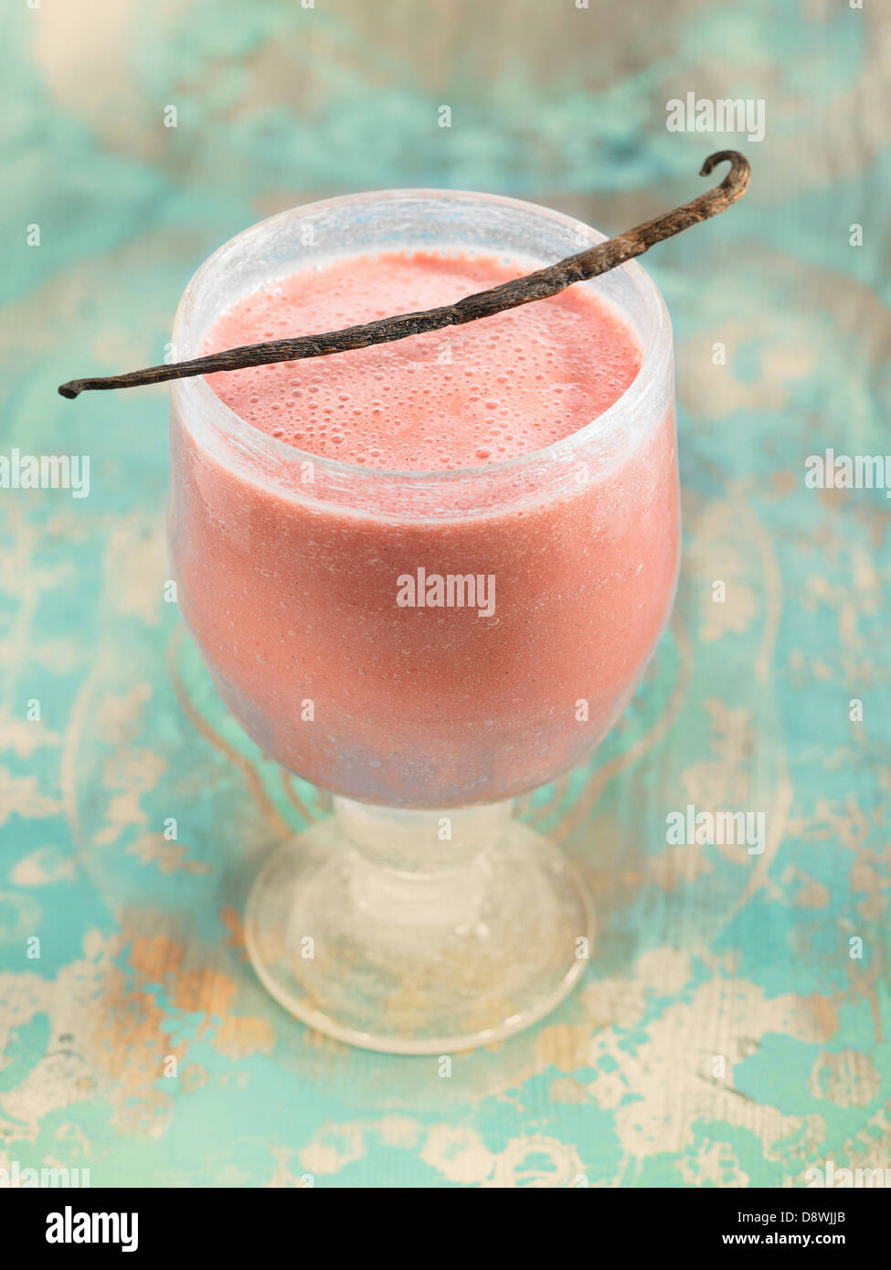 Strawberry and vanilla milkshake Stock Photo