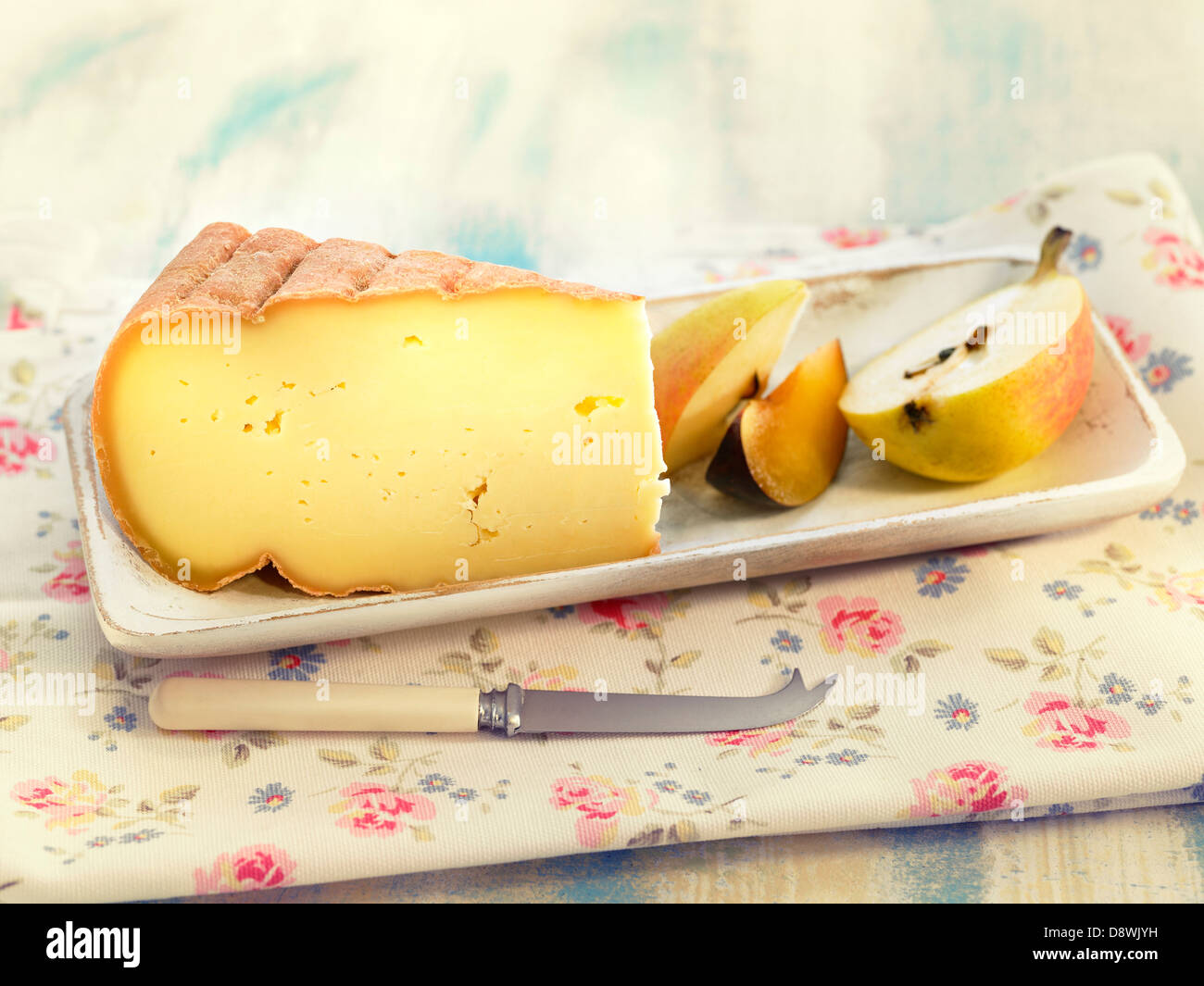 Portion of cheese and pear Stock Photo Alamy