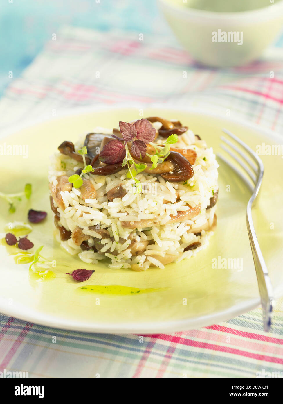 Rice with mushrooms and onions Stock Photo Alamy