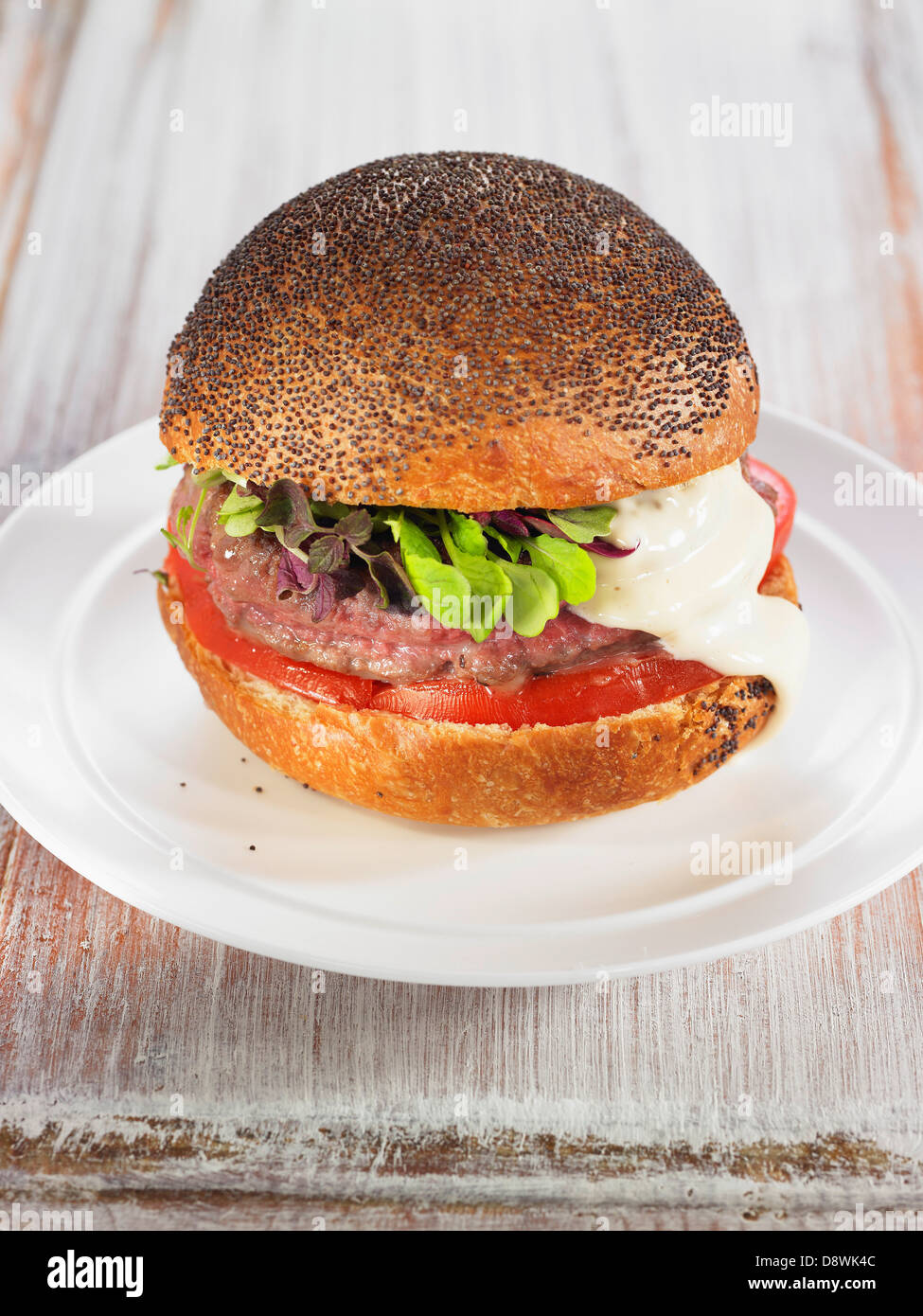 Veal burger Stock Photo
