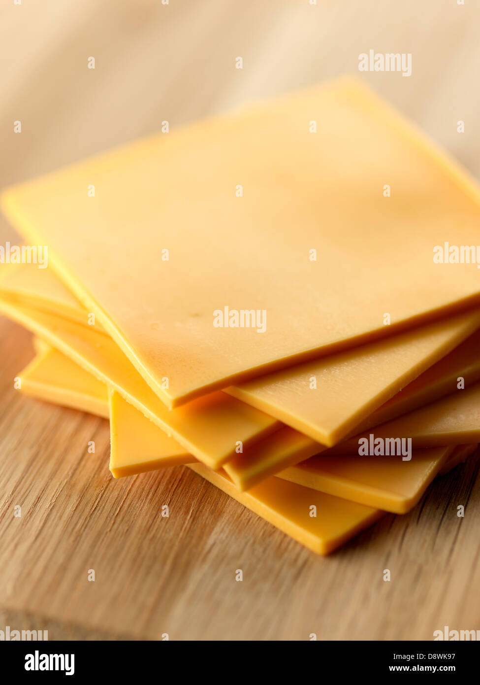 Slices of Cheddar Stock Photo