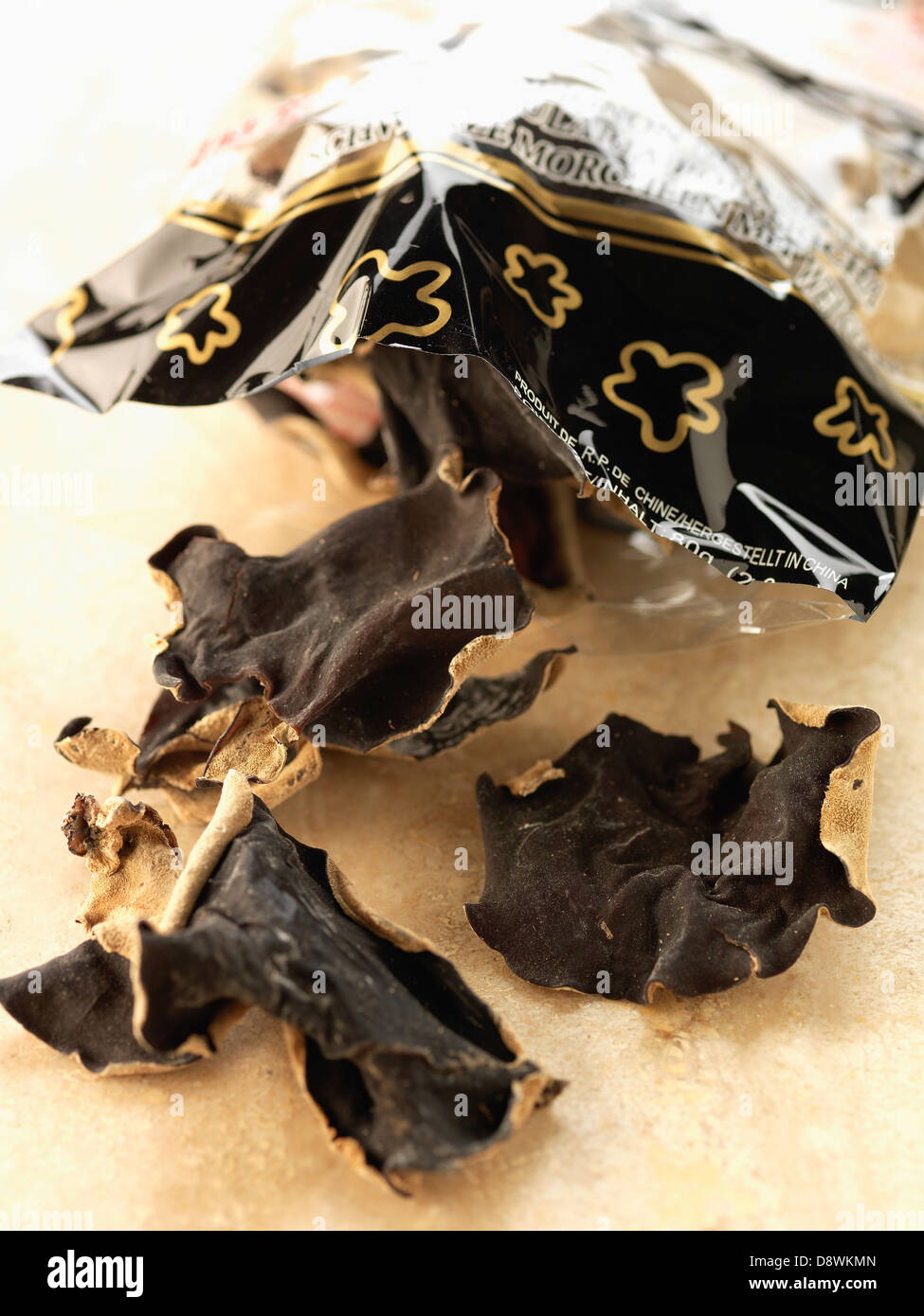 Dried black mushrooms Stock Photo Alamy
