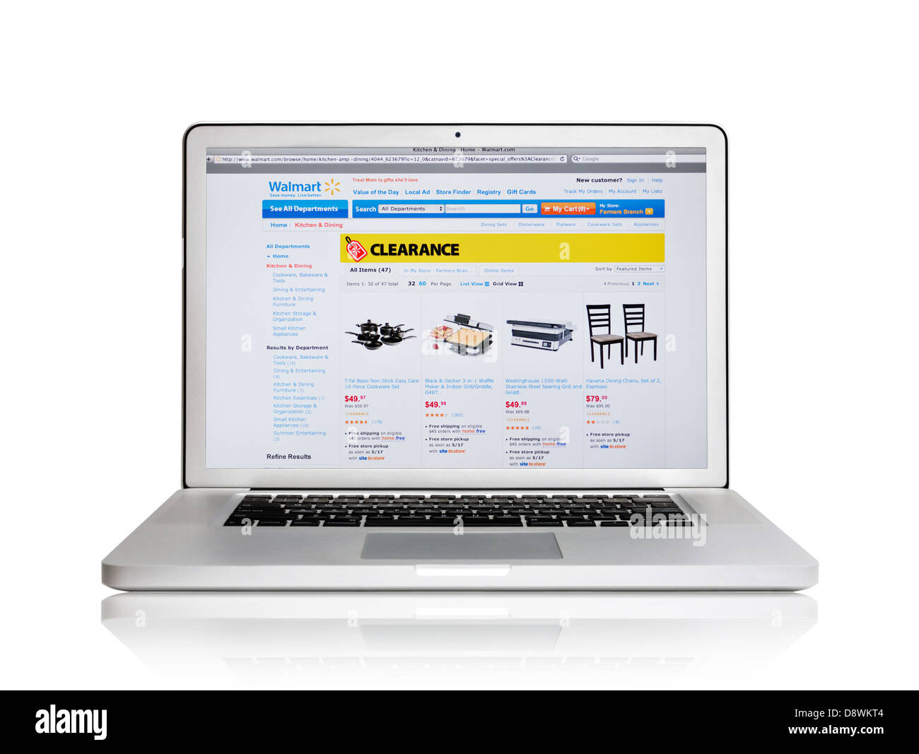 Laptop screen showing Walmart store website Stock Photo Alamy