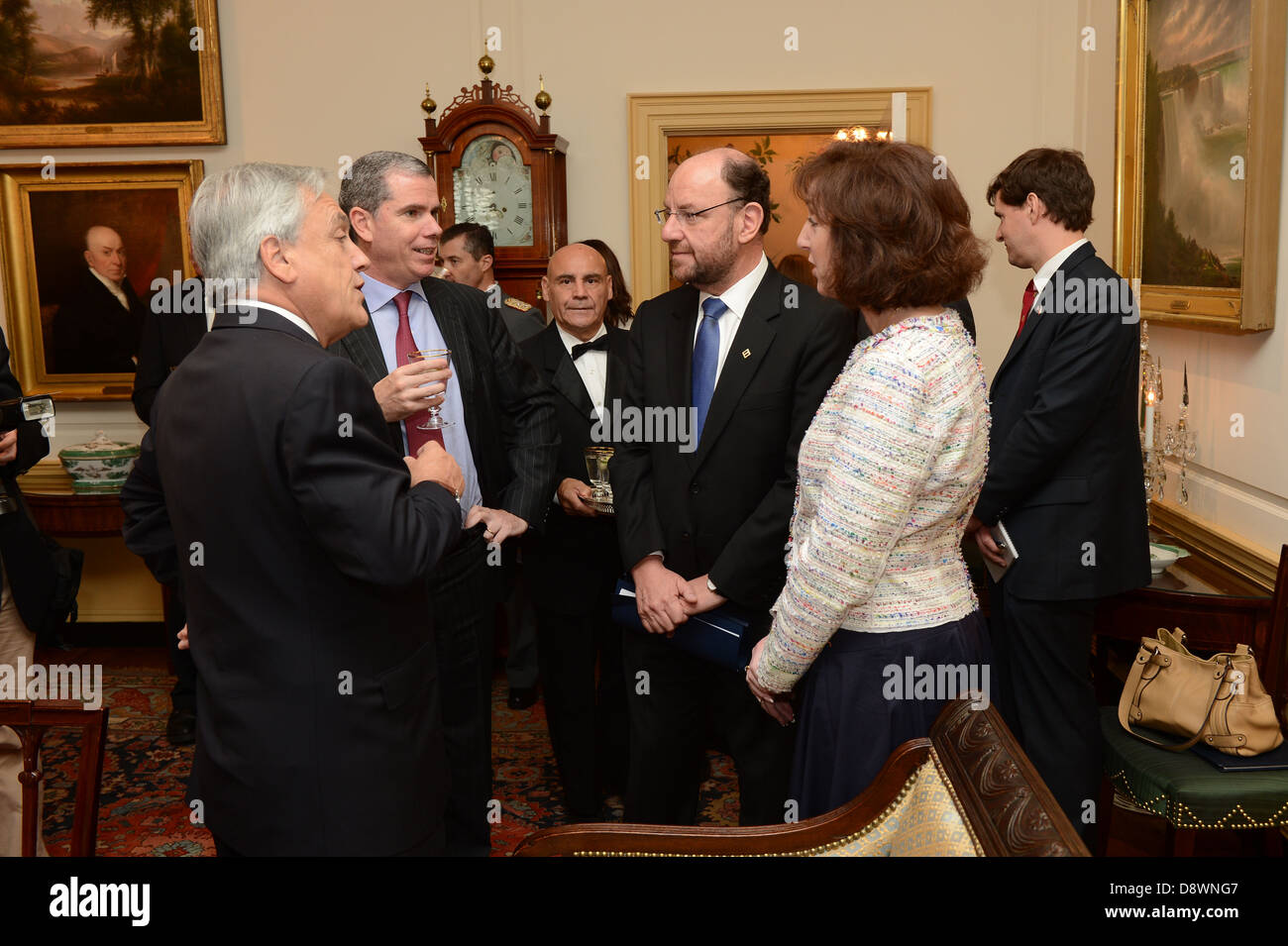 Assistant Secretary Jacobson Speaks With Chilean President Pinera, Ambassador Bulnes, and Foreign Minister Moreno Stock Photo