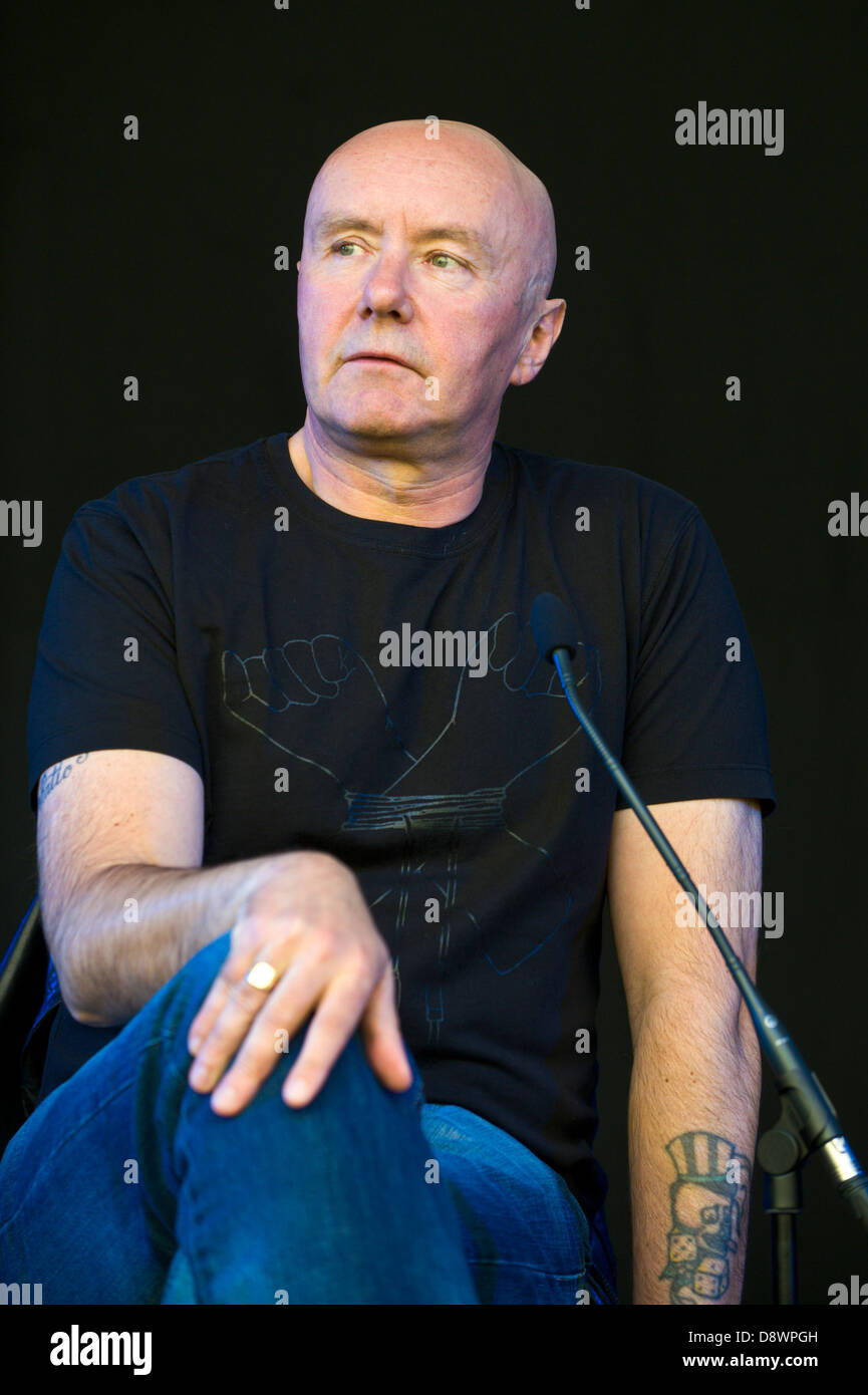 Irvine Welsh Scottish novelist and playwright pictured at Hay Festival 2013 Hay on Wye Powys Wales UK Stock Photo