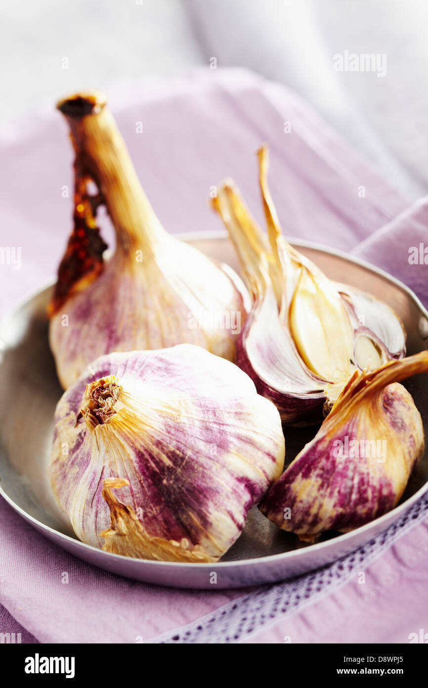 Garlic heads Stock Photo