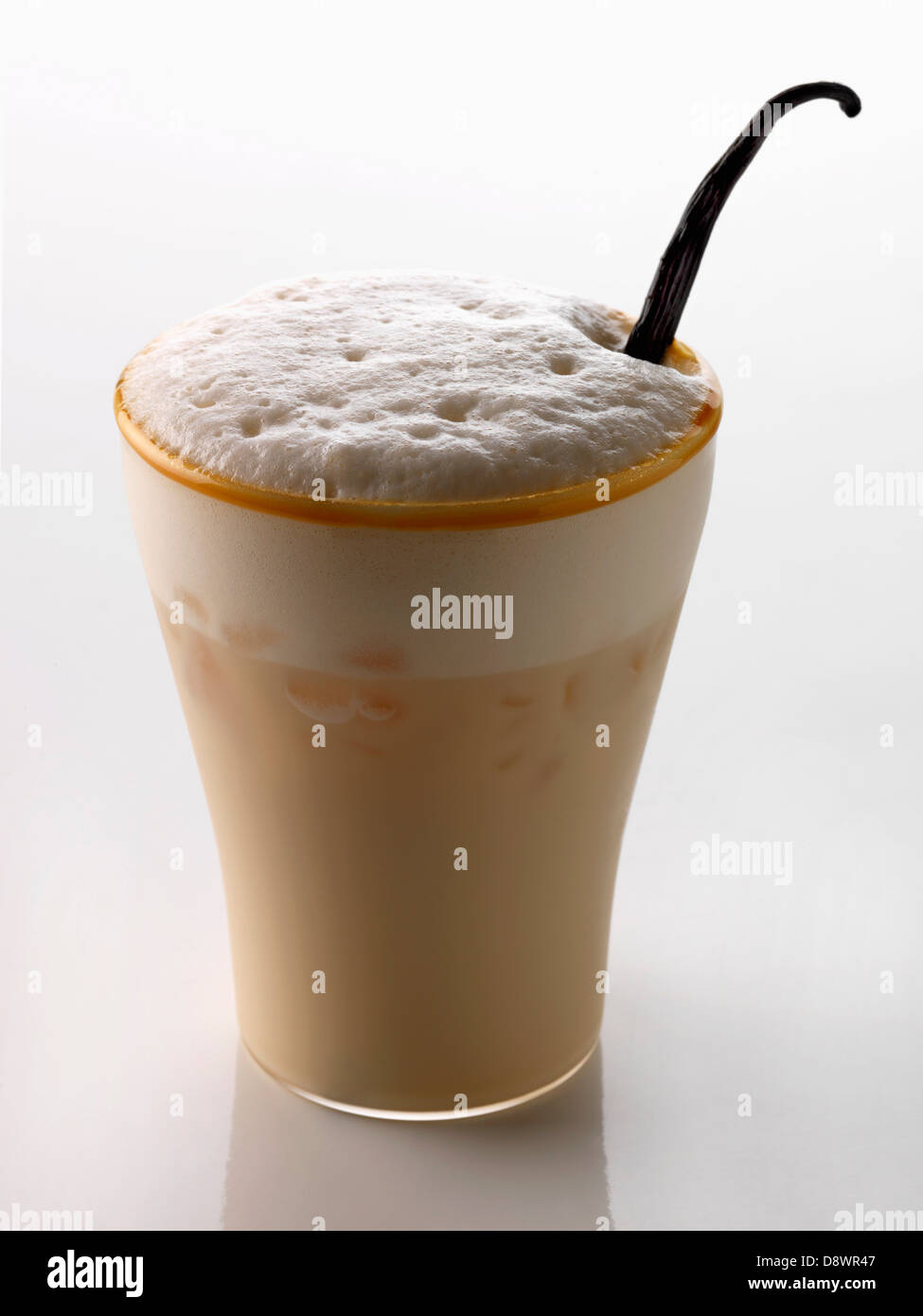 Rum,Bailey's,coconut milk and vanilla chilled cocktail Stock Photo