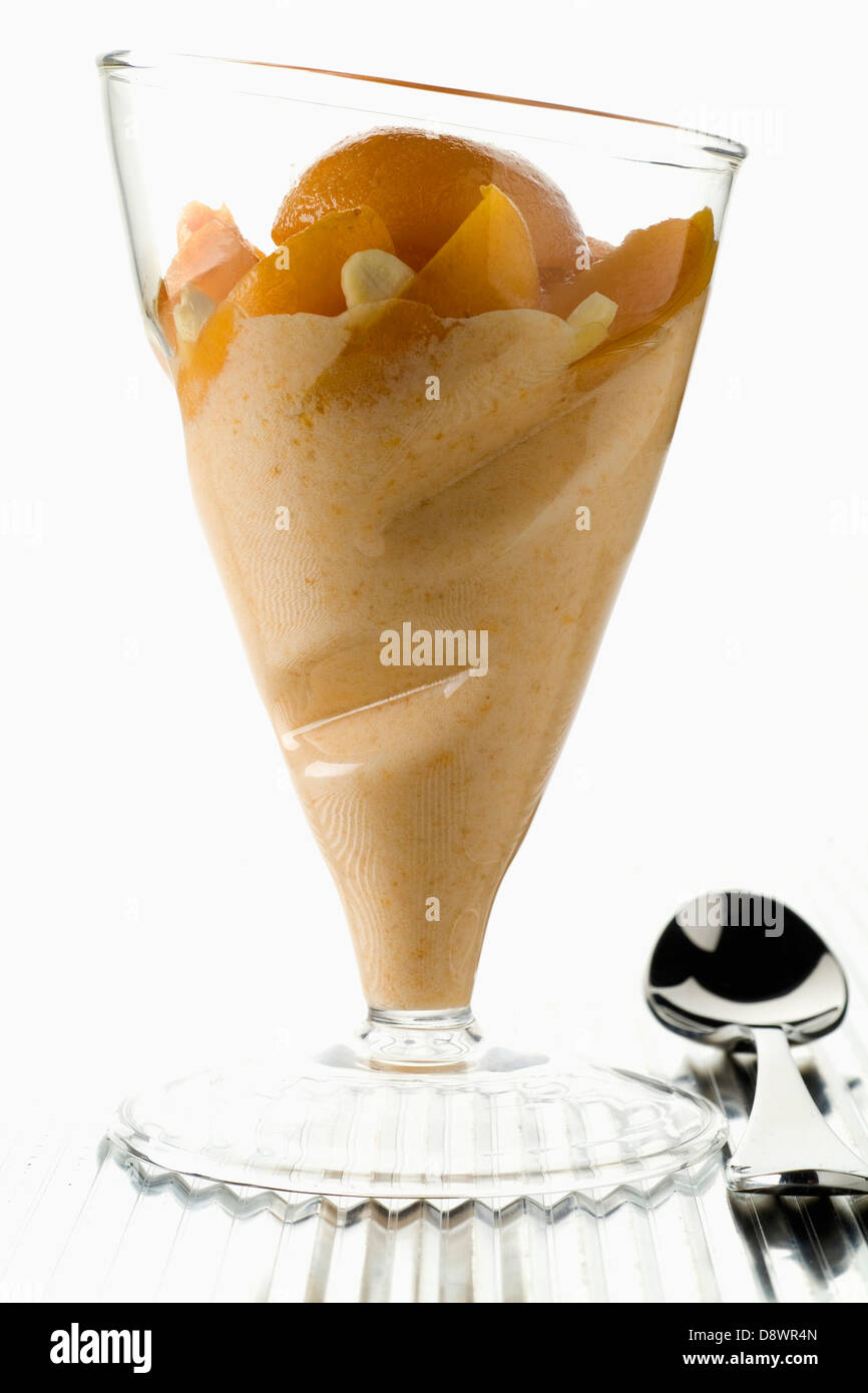 Apricot cream dessert Stock Photo Alamy