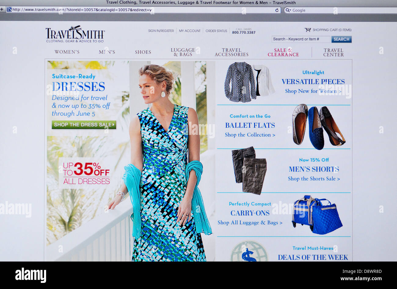 TravelSmith clothing store website Stock Photo Alamy