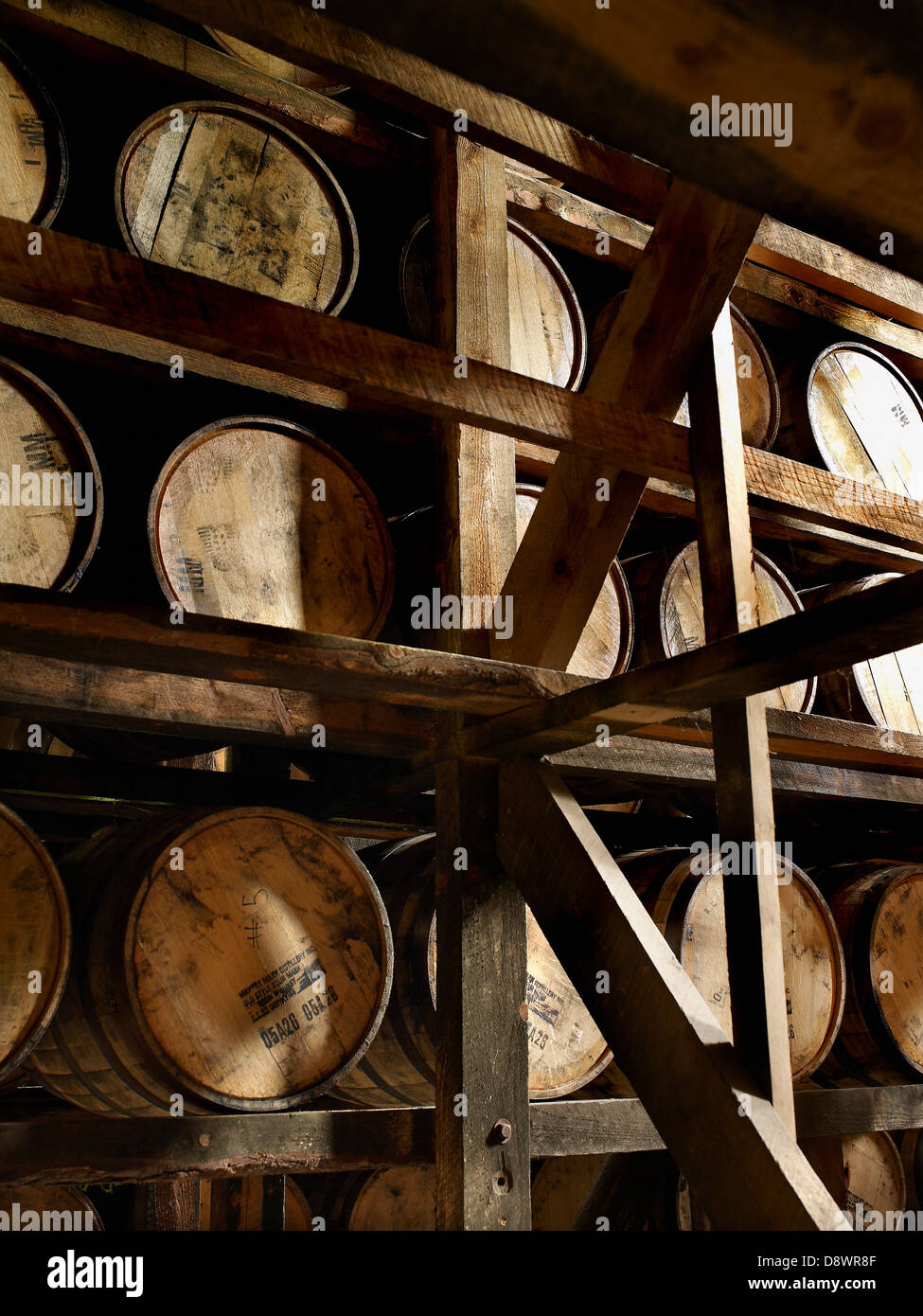 Barrels of Maker's Mark Bourbon Stock Photo