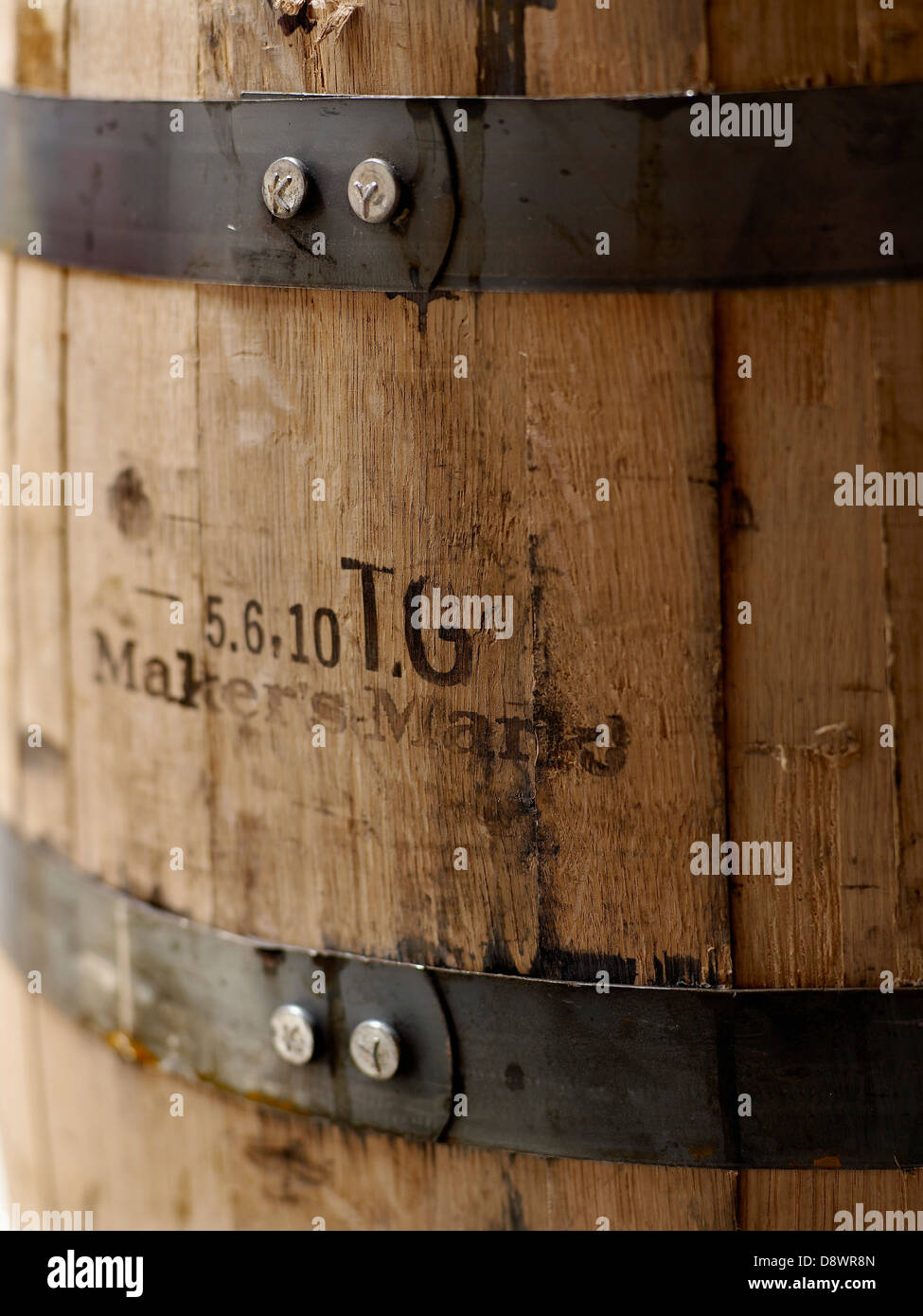 Maker's Mark wooden barrel of Bourbon Stock Photo