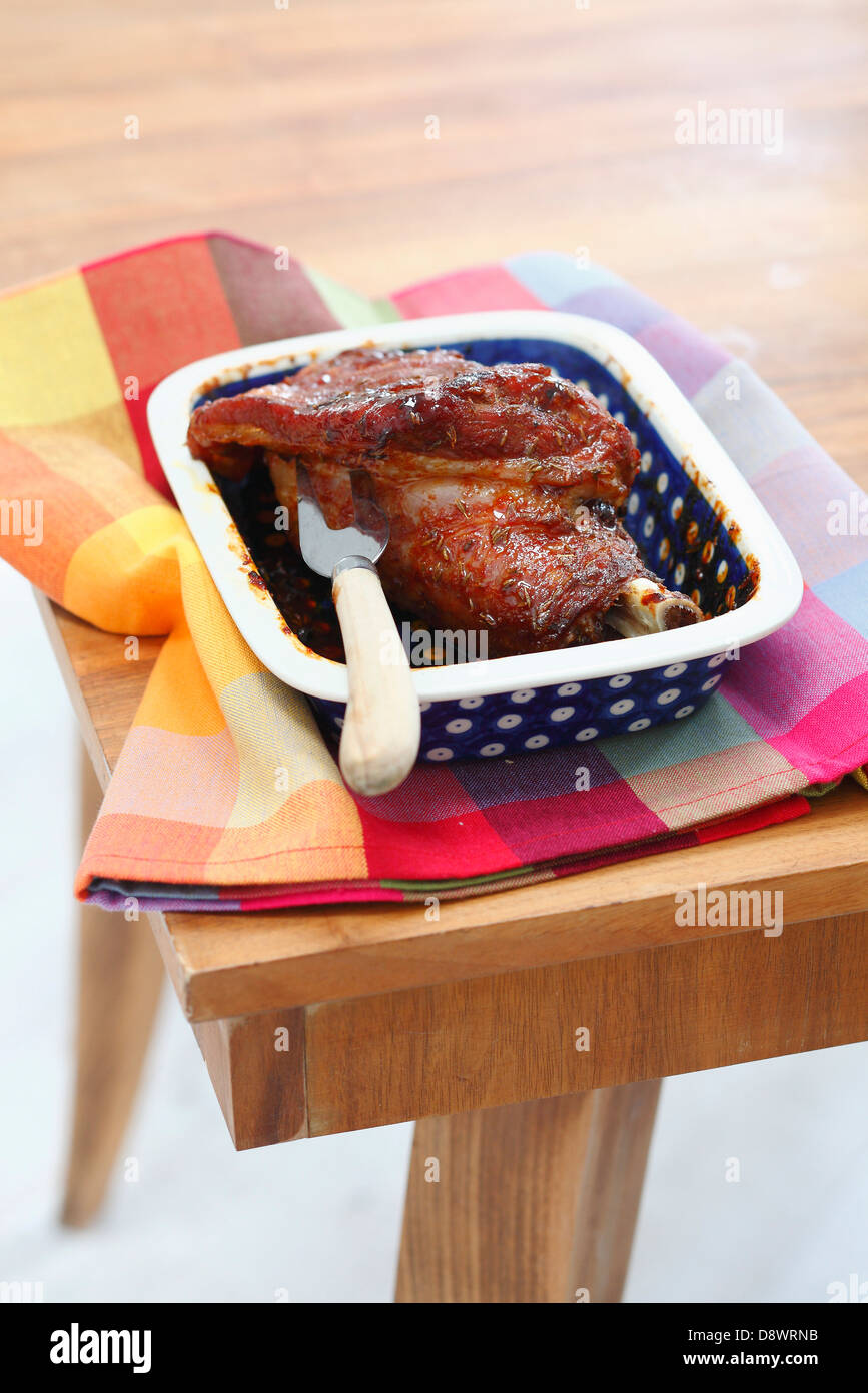 Oven-baked lamb with cumin Stock Photo - Alamy
