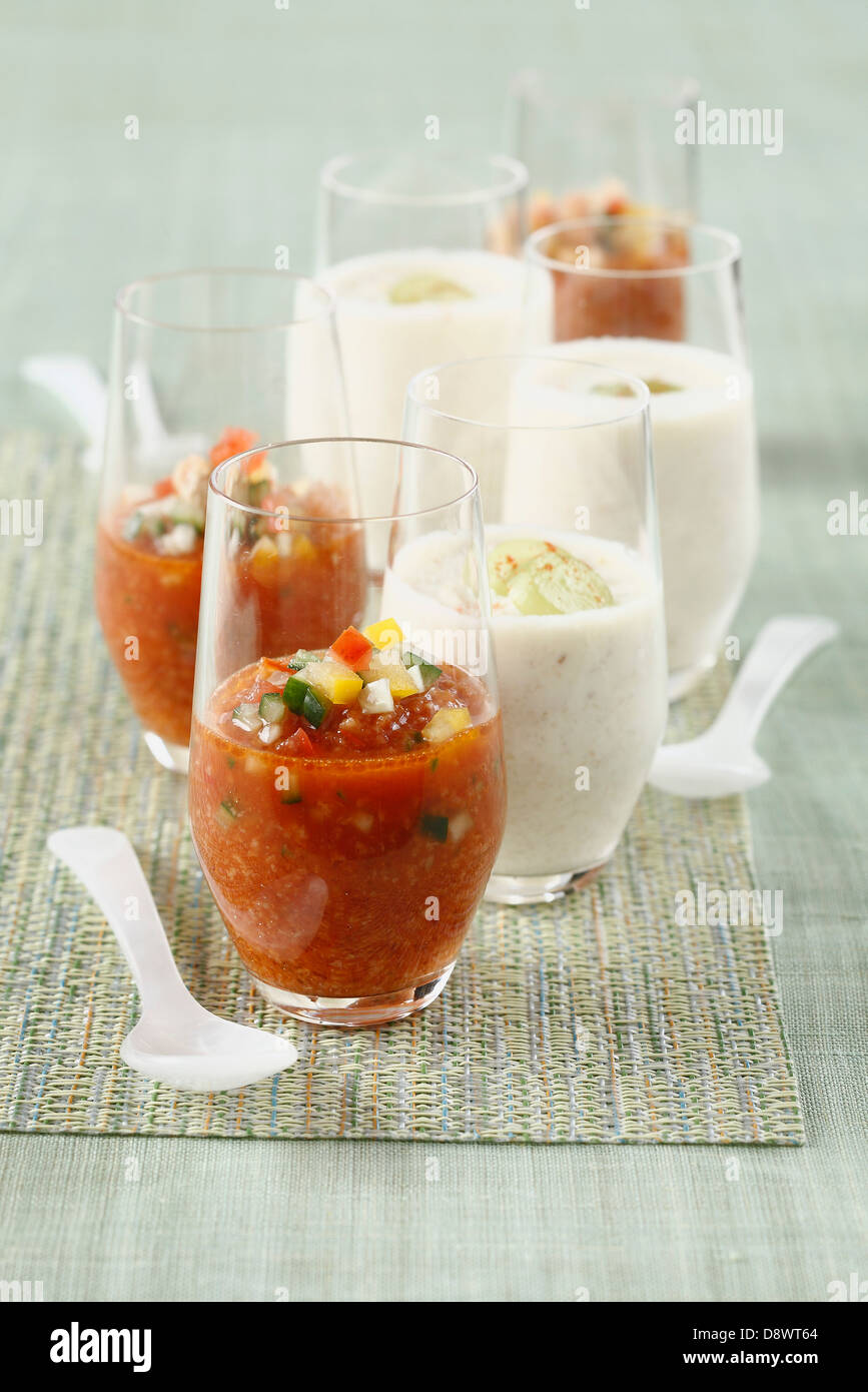 Gazpacho and Ajoblanco Stock Photo - Alamy