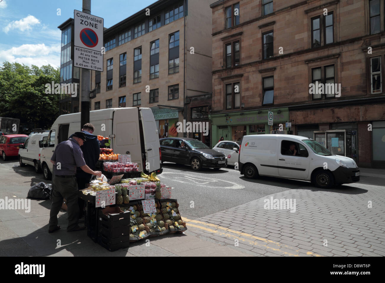 Fruit & Veg street stall, Byres Road, Glasgow, UK Stock Photo Alamy
