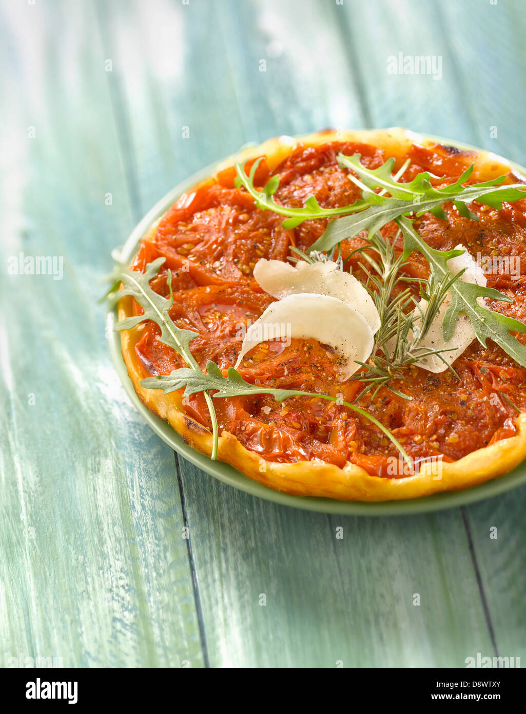 Tomato tatin tartlet Stock Photo