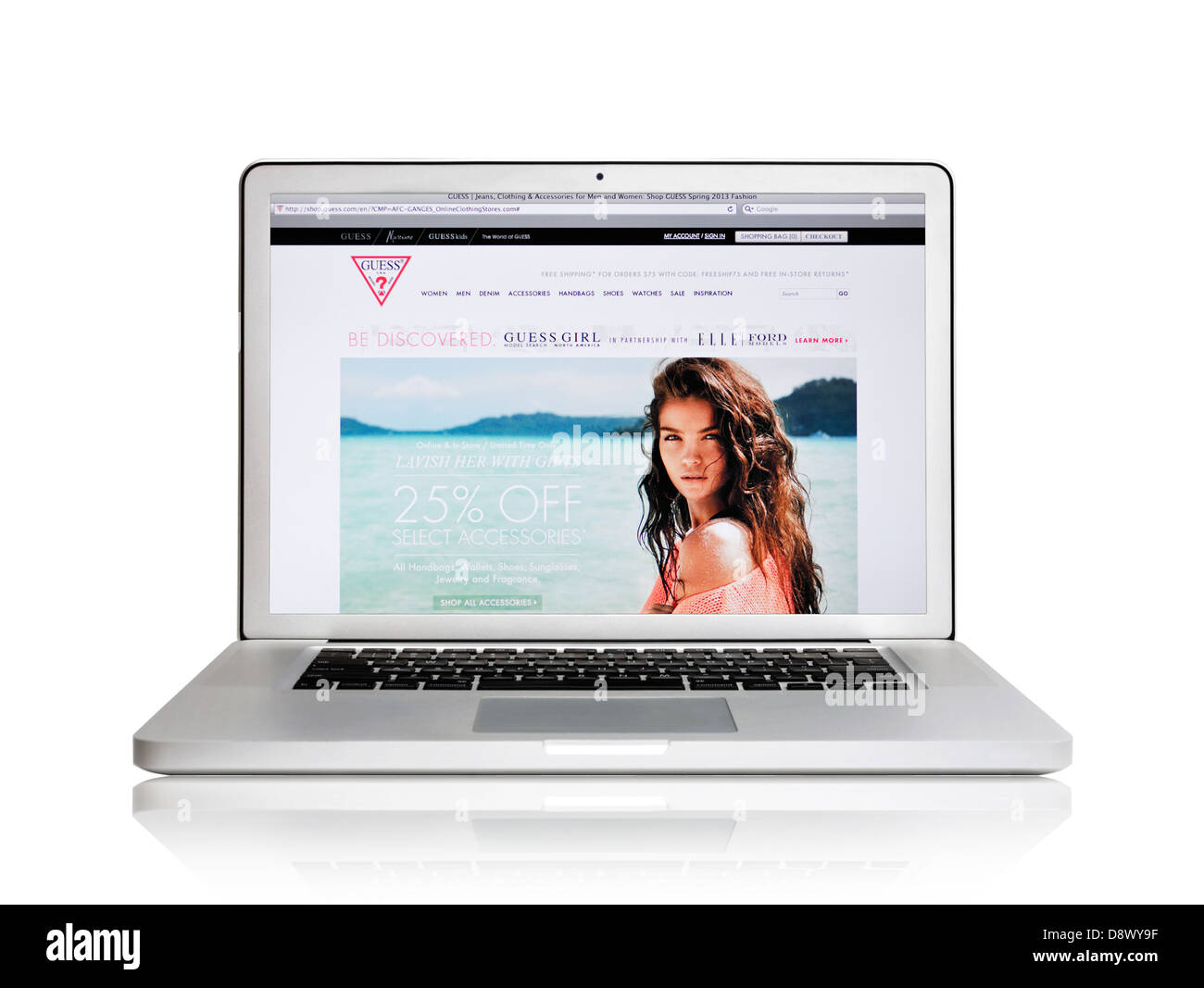 Guess clothing store website laptop screen Stock - Alamy
