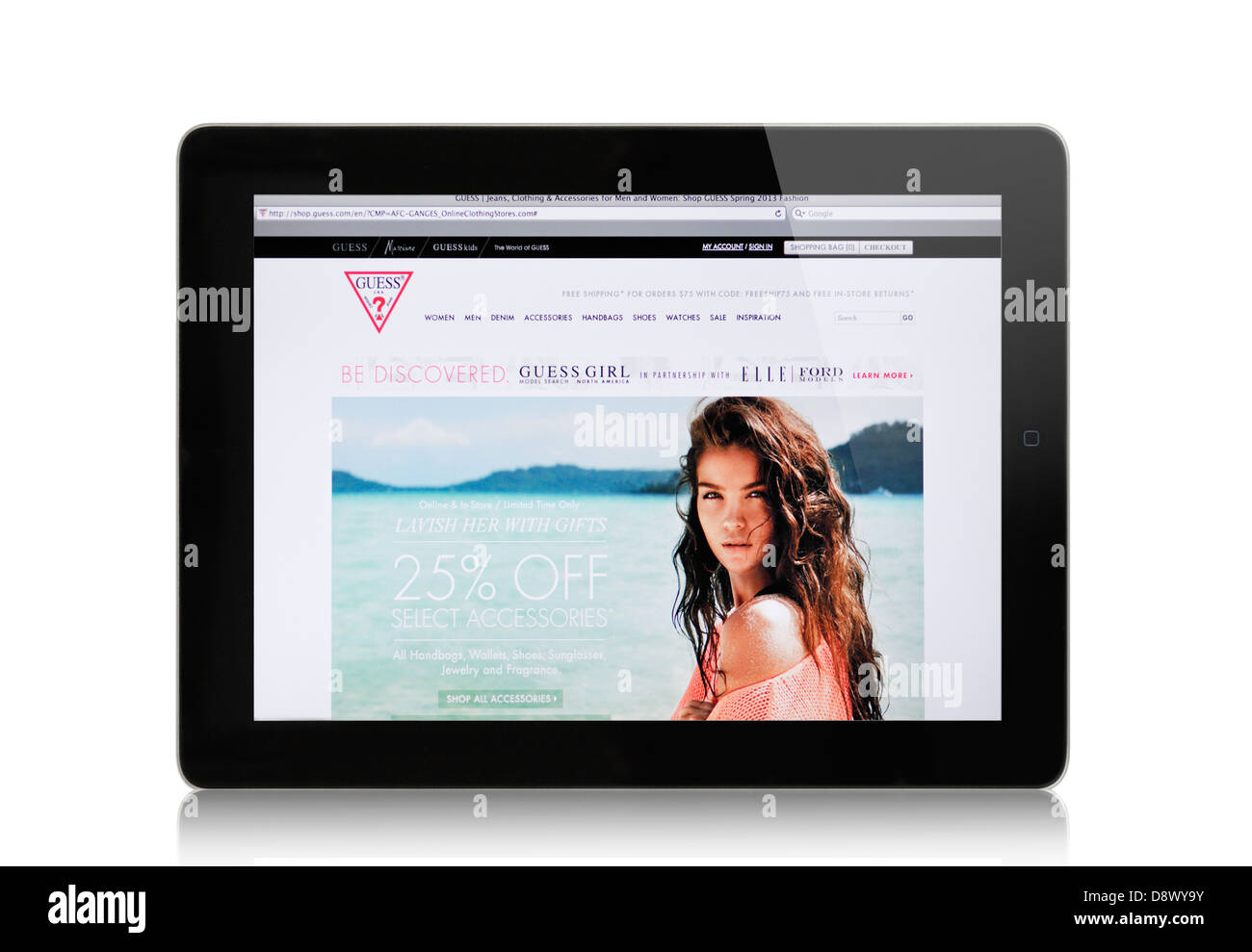 Guess clothing store website on iPad Stock -