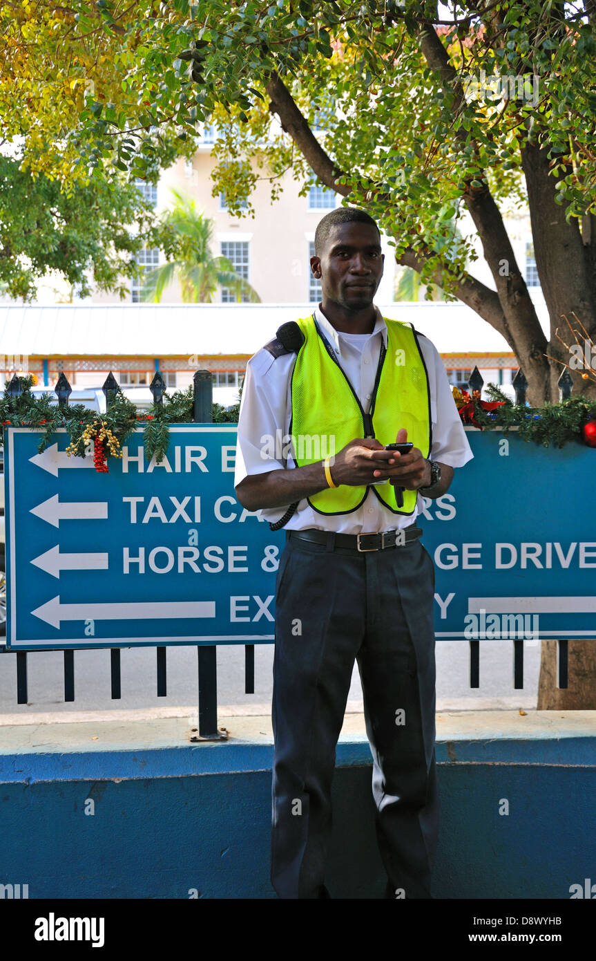 Security guard in Nassau port, Bahamas Stock Photo Alamy